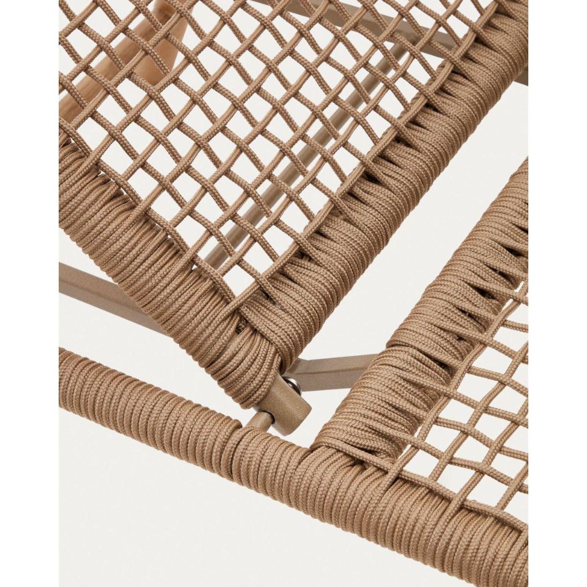 Sonnenliege Dandara Seil beige massives Akazienholz 100% FSC