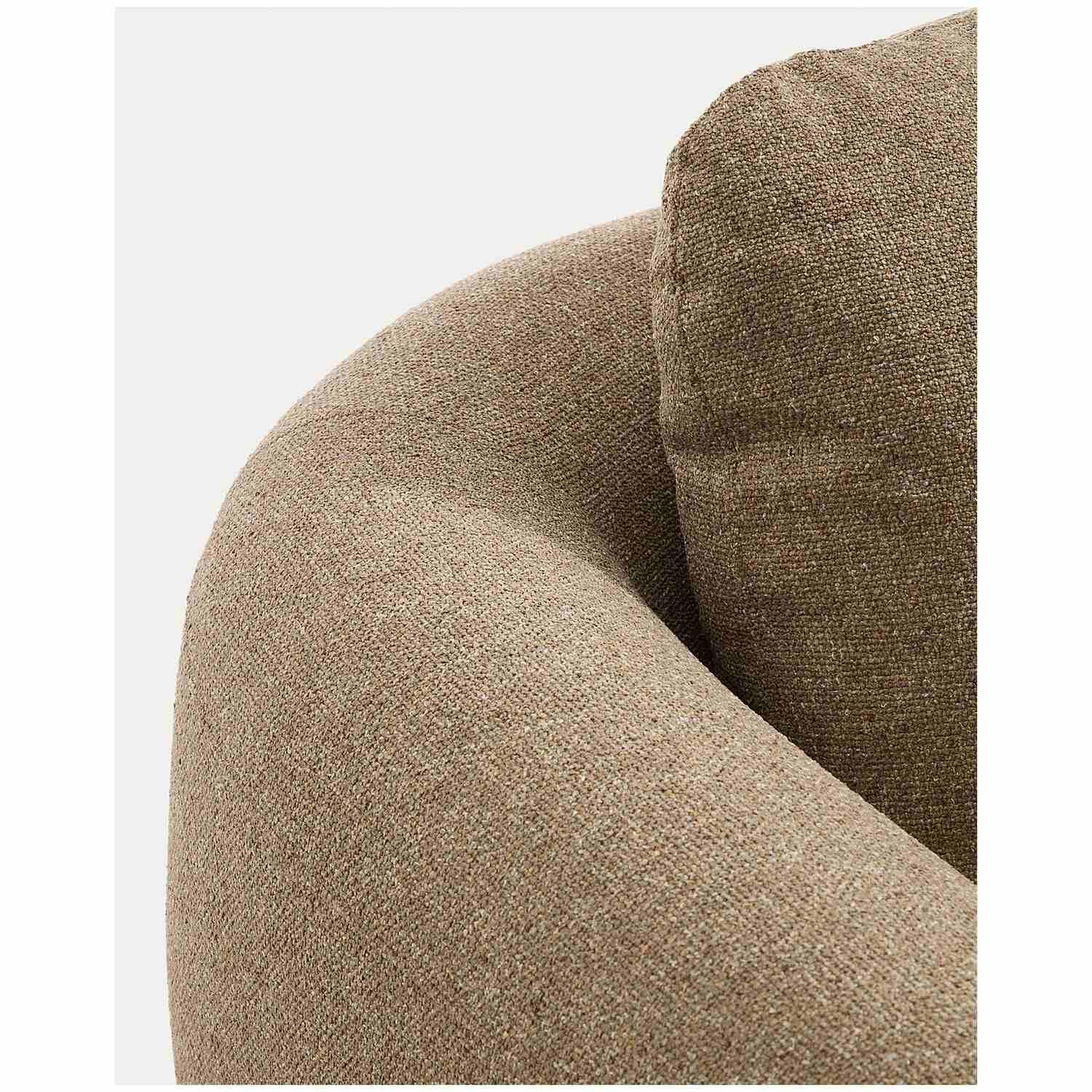 3-Sitzer Sofa Vera mit Chaiselongue links in Hellbraun mit Beinen aus massivem Eschenholz mit natürlichem Finish 232x176 FSC Mix Credit