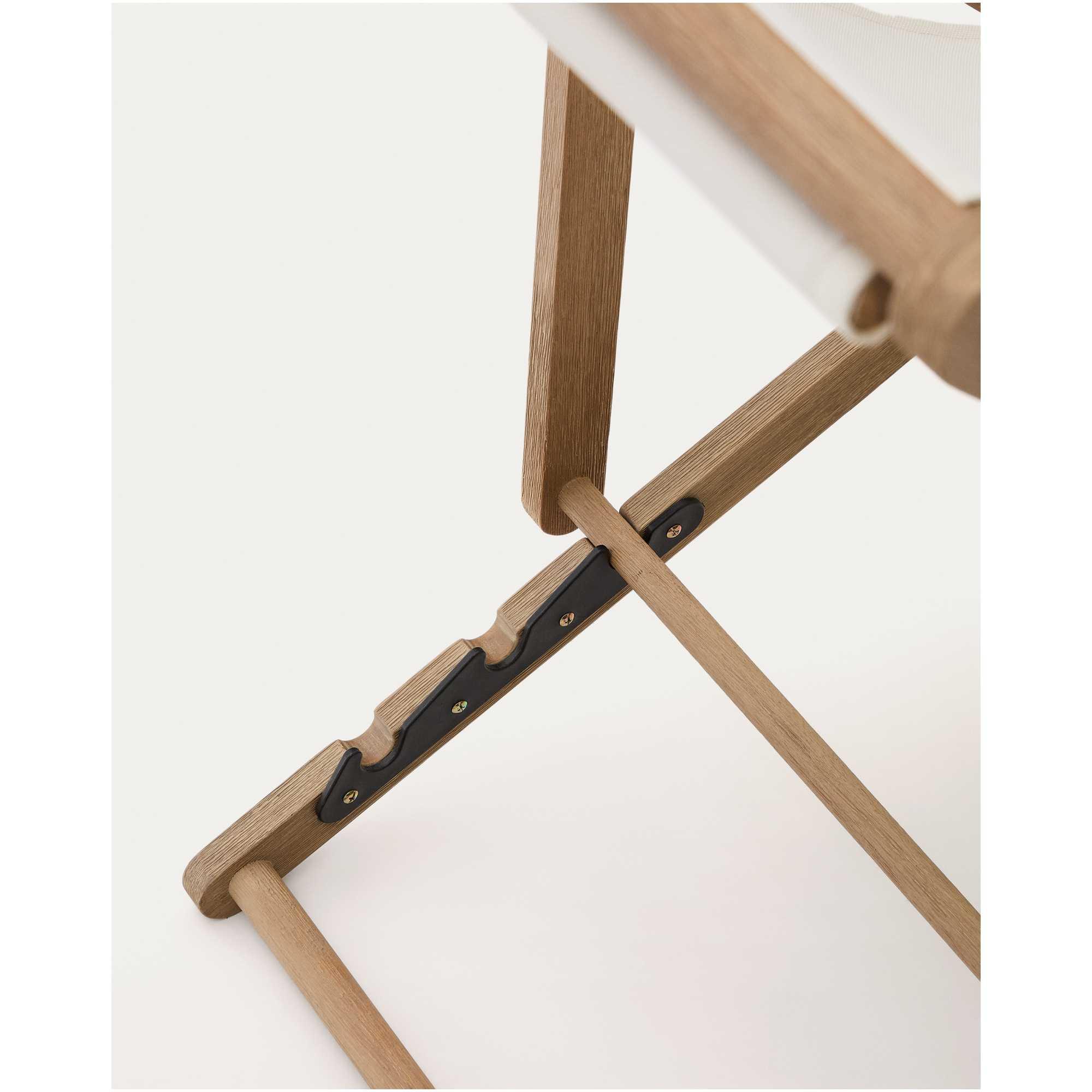 Klappbarer Outdoor-Liegestuhl Vilara in Weiss aus massivem Akazienholz FSC 100%