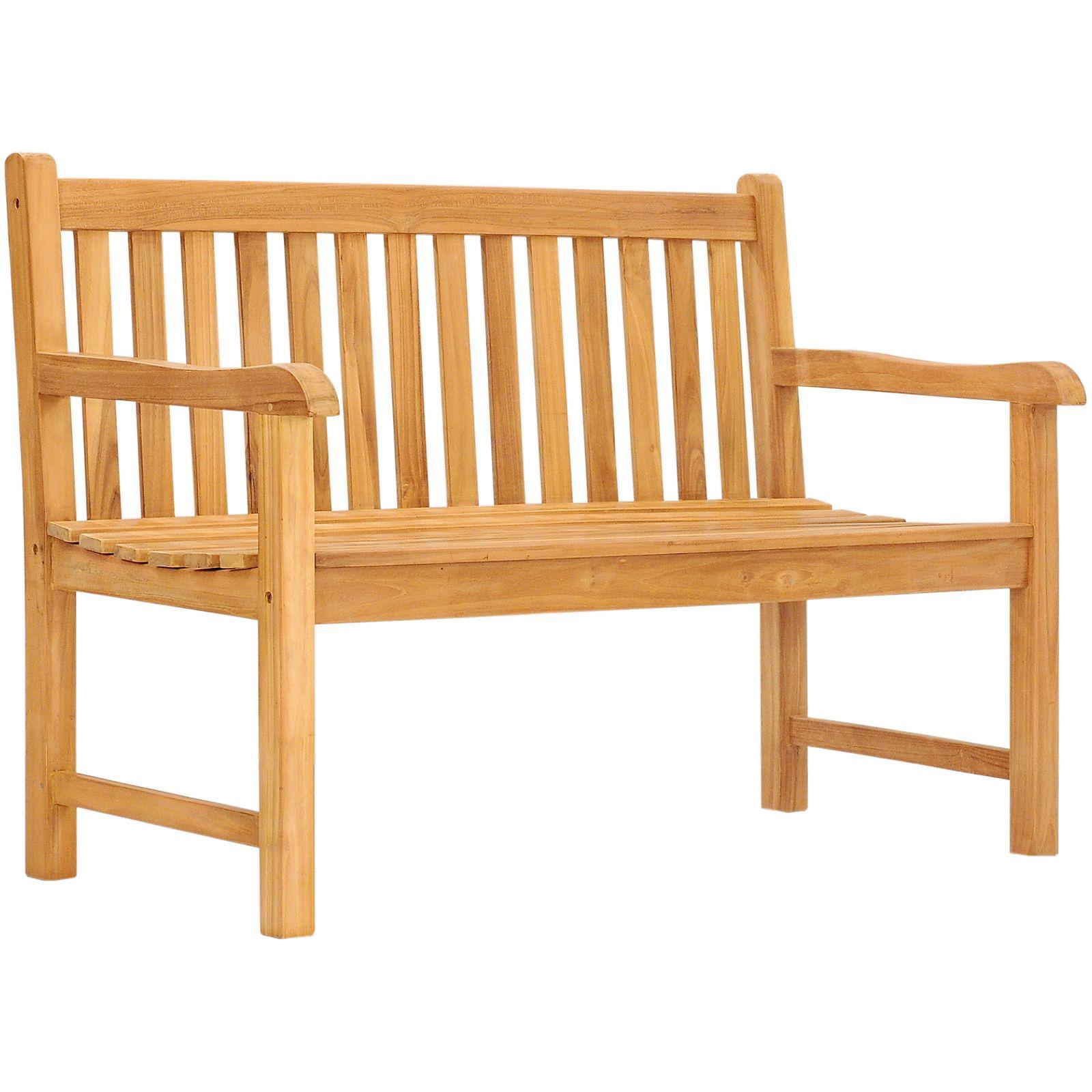 Gartenbank Holzbank Teakholz natur - Breite: 130 cm