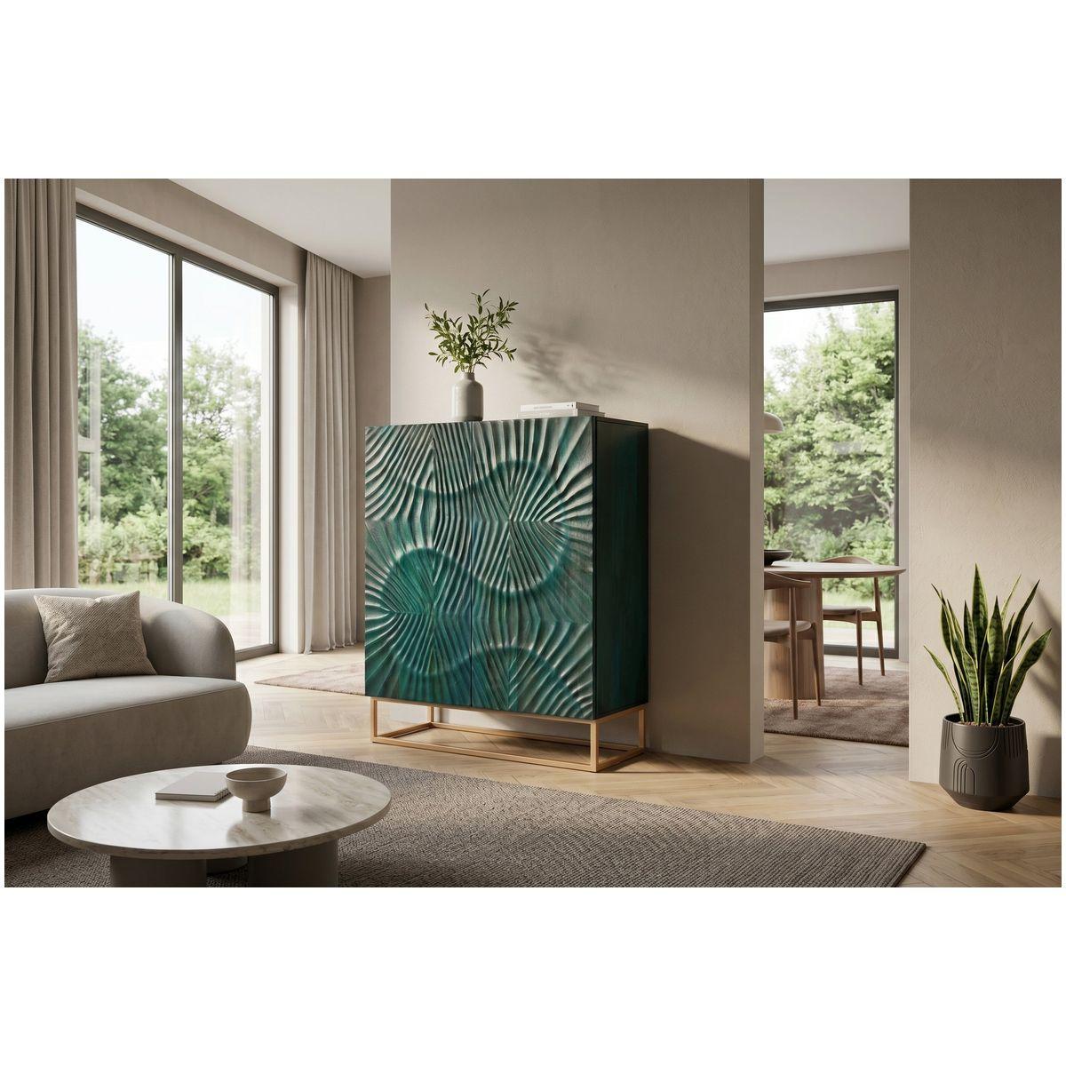 Highboard Vintage Baraya 120 Mangoholz grün