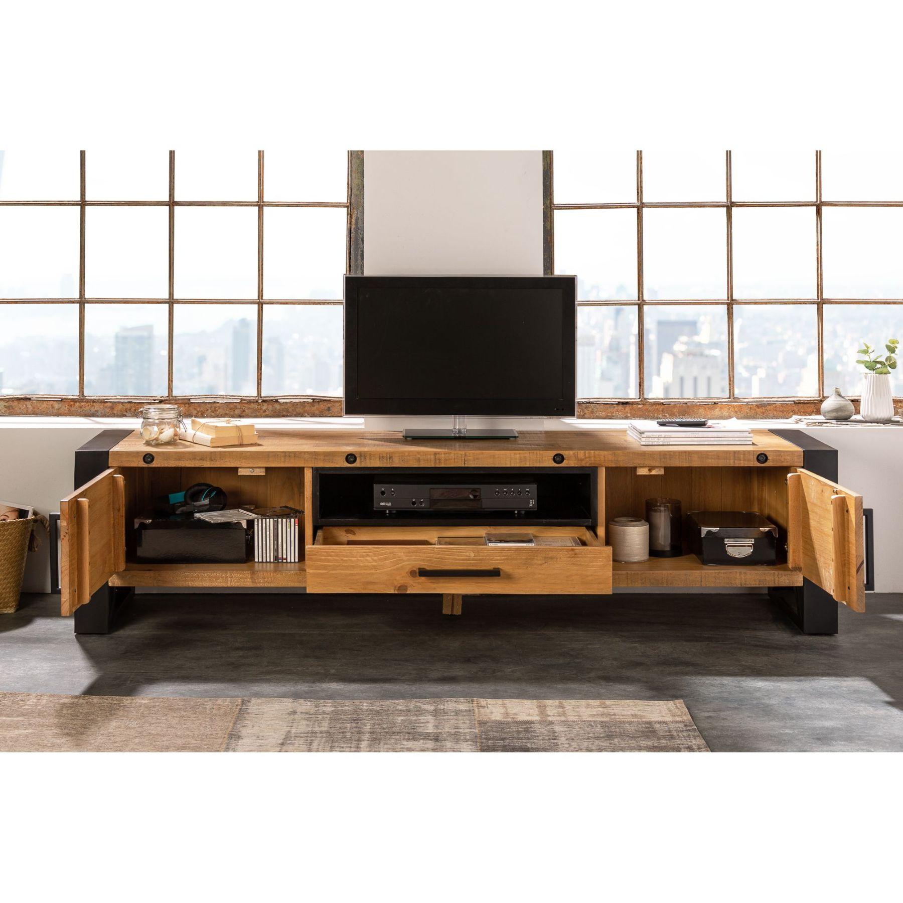 TV Board X-Vintage 200cm Pinienholz natur