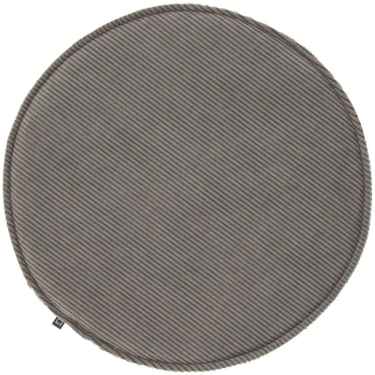 Stuhlkissen Sitzkissen rund Sora Cord Stoff grau 35x35
