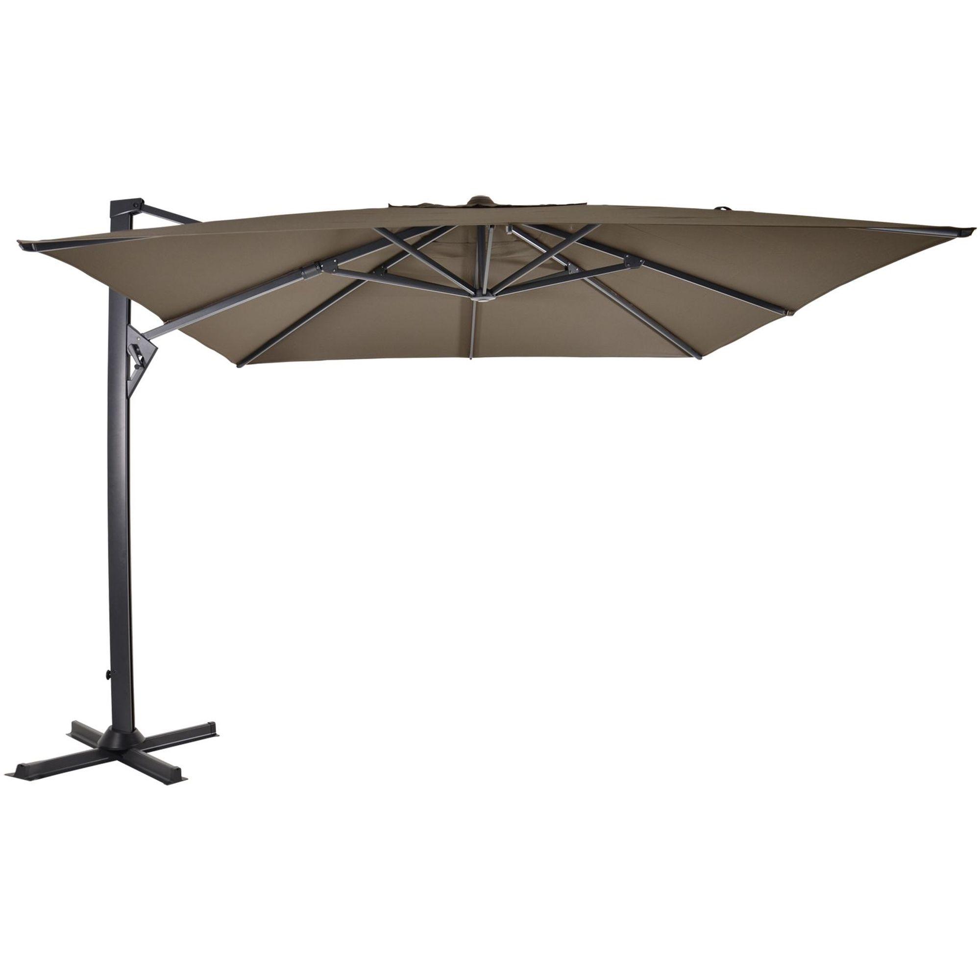 Freiarmschirm Ampelschirm quadratisch Taurus taupe 3x3