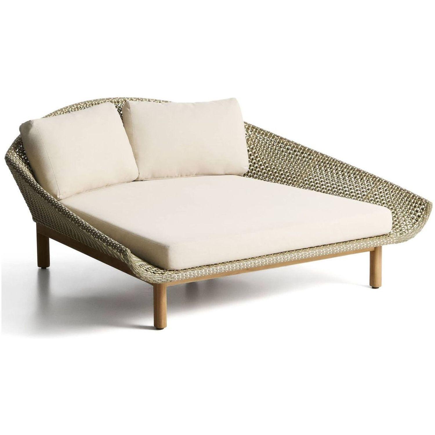 Liegeinsel 2er-Sonnenliege Olbia synthetisches Rattan Teakholz massiv FSC 100%
