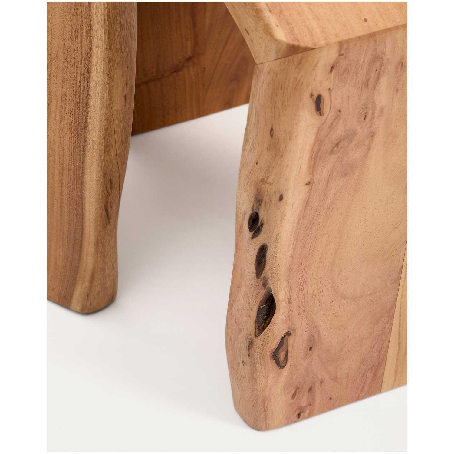 Beistelltisch Lomiri Akazienholz massiv natur Baumkante (2er-Set)