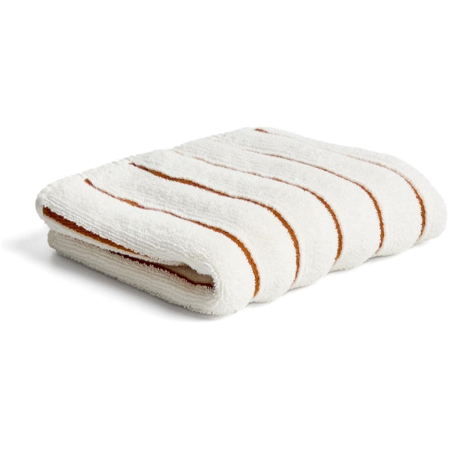 Handtuch Dorane aus 100 % Baumwolle mit orangefarbenen Streifen 30 x 50 cm