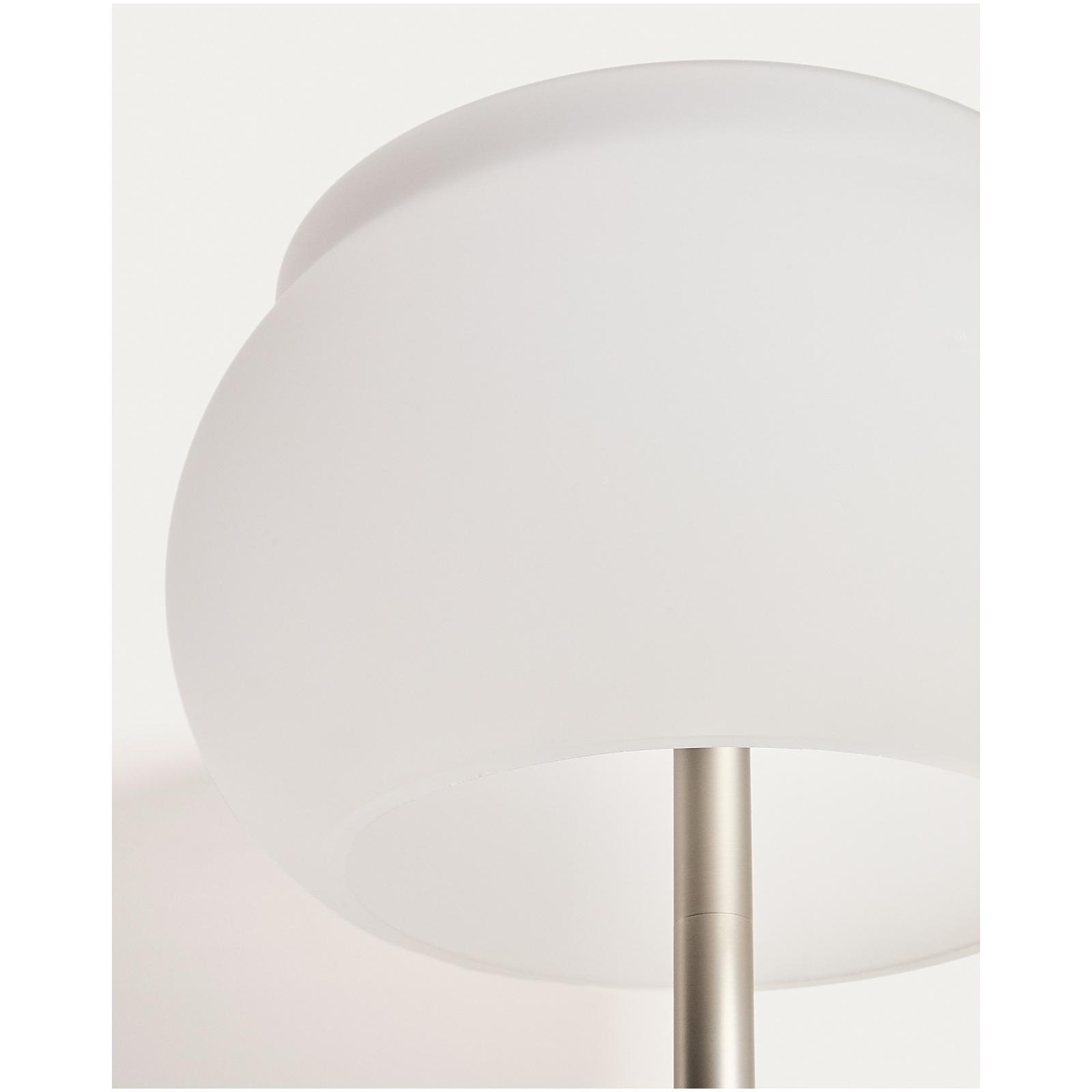 LED-Stehlampe Leruna aus satiniertem Glas und Metall mit verzinktem Finish