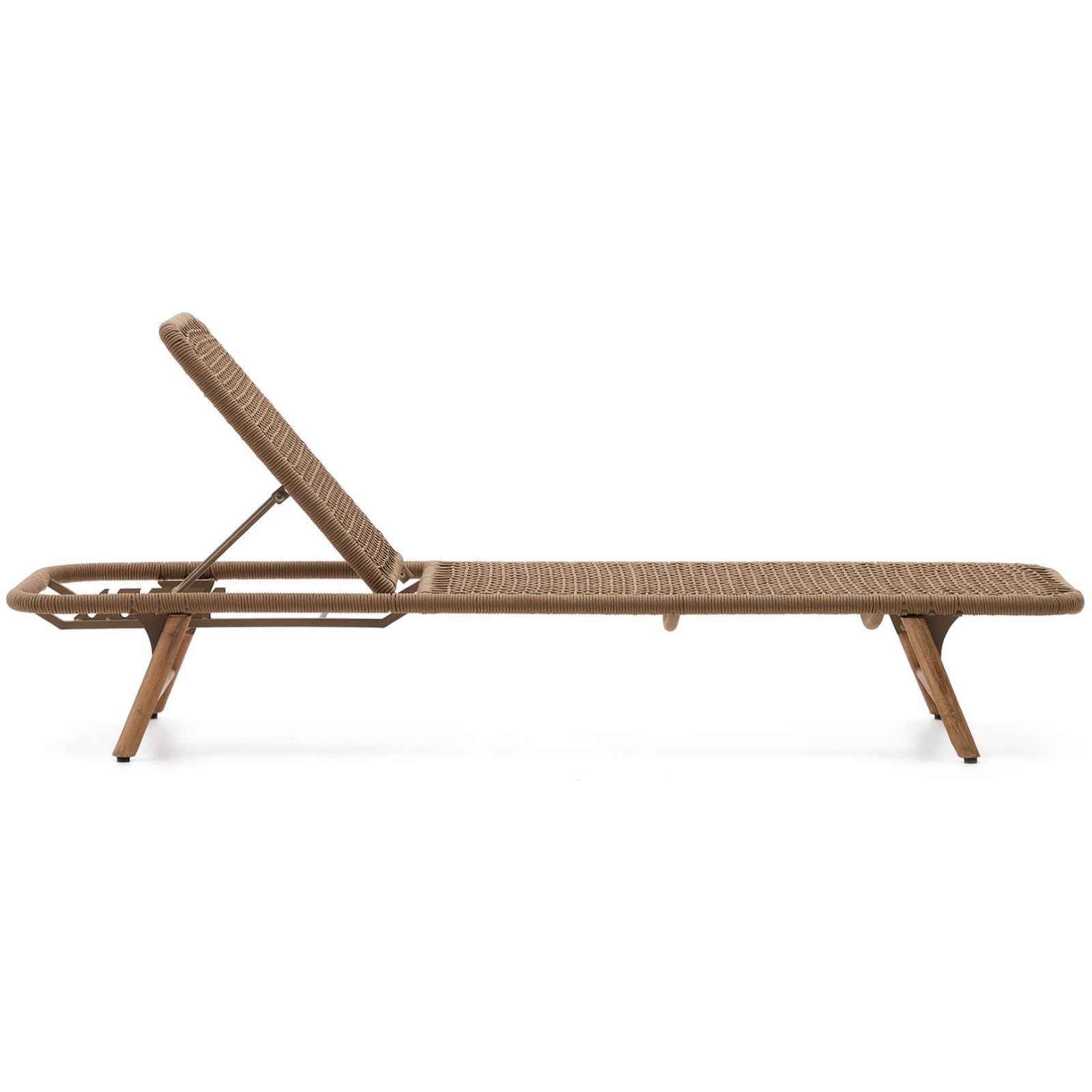 Sonnenliege Dandara Seil beige massives Akazienholz 100% FSC
