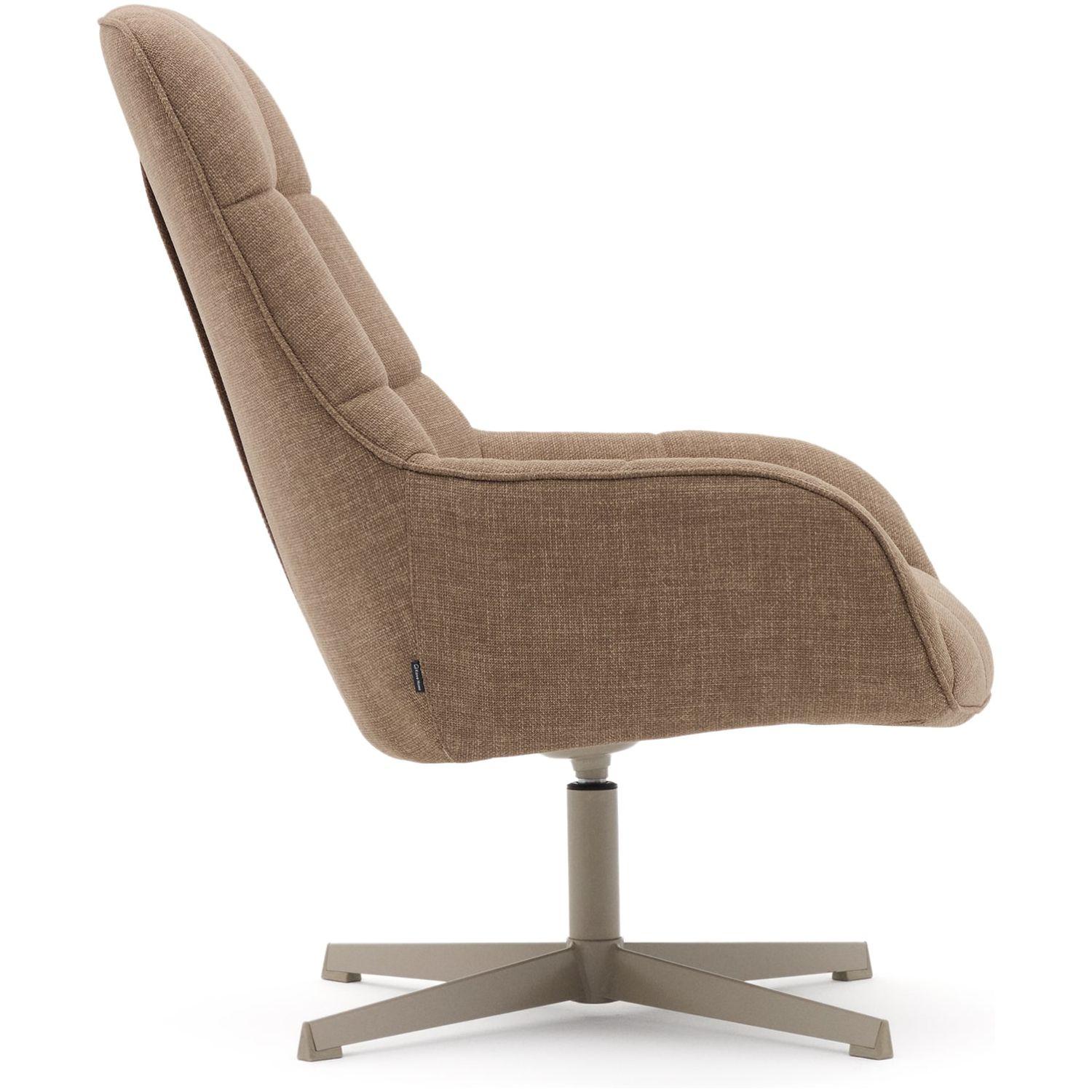 Drehsessel Jaspe hellbraun und Metall mit grauer Oberfläche FSC 100% (drehbar)