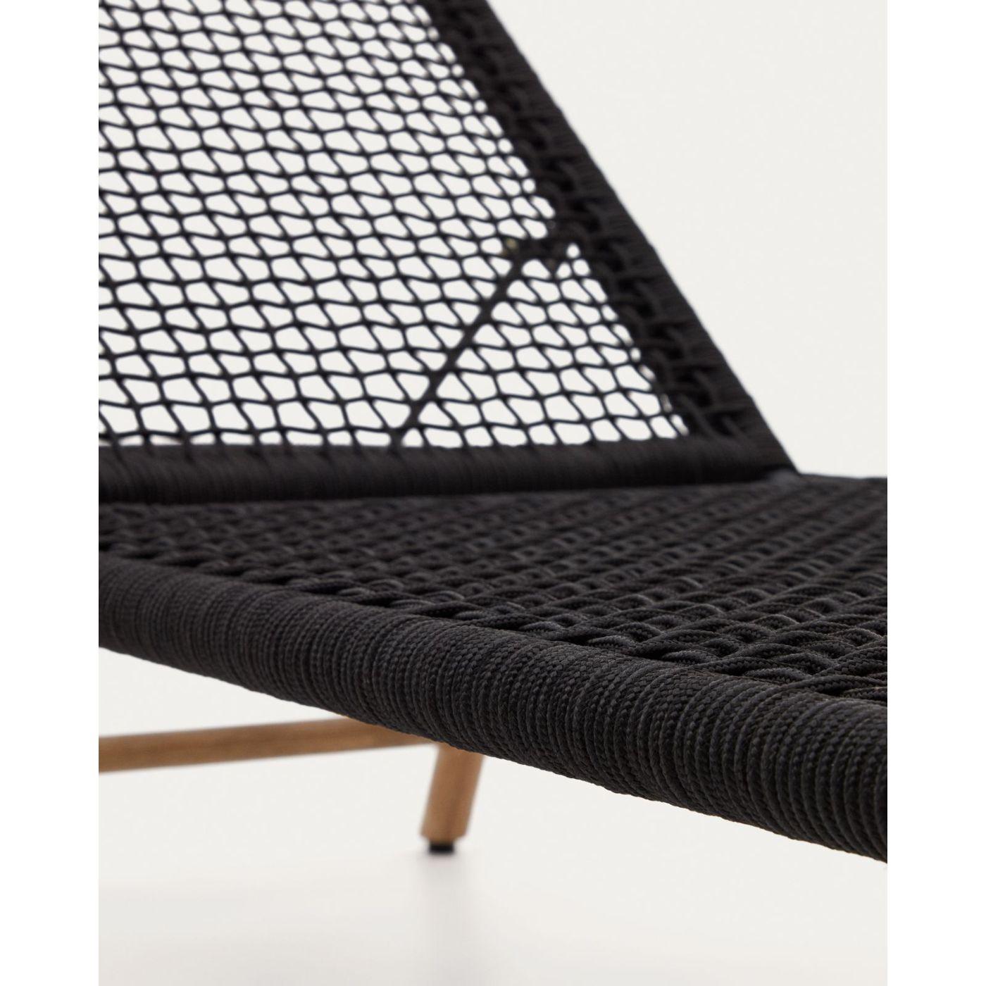 Sonnenliege Dandara Seil schwarz massives Akazienholz 100% FSC