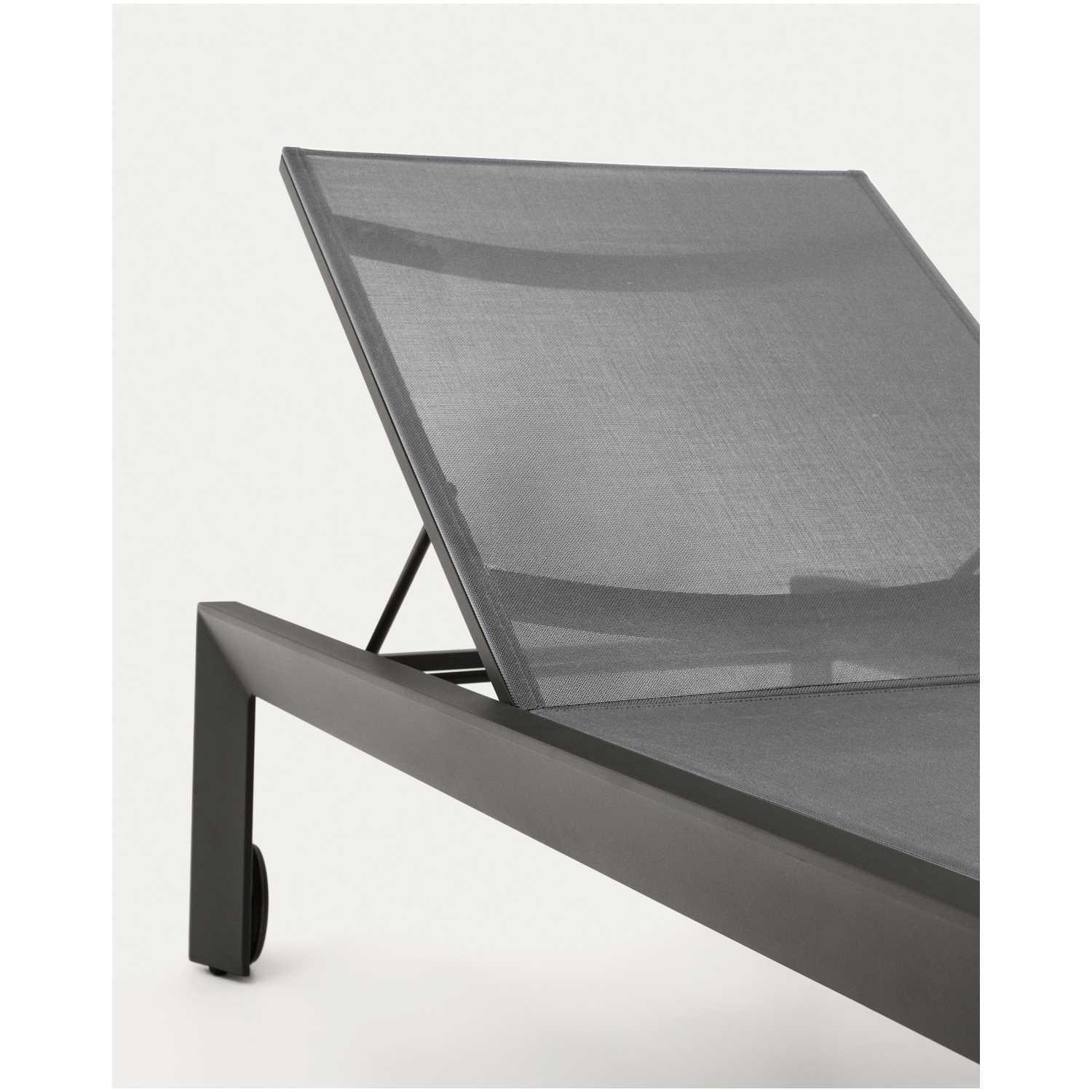 Sonnenliege Canutells verstellbar Aluminium dunkelgrau (mit Rollen)