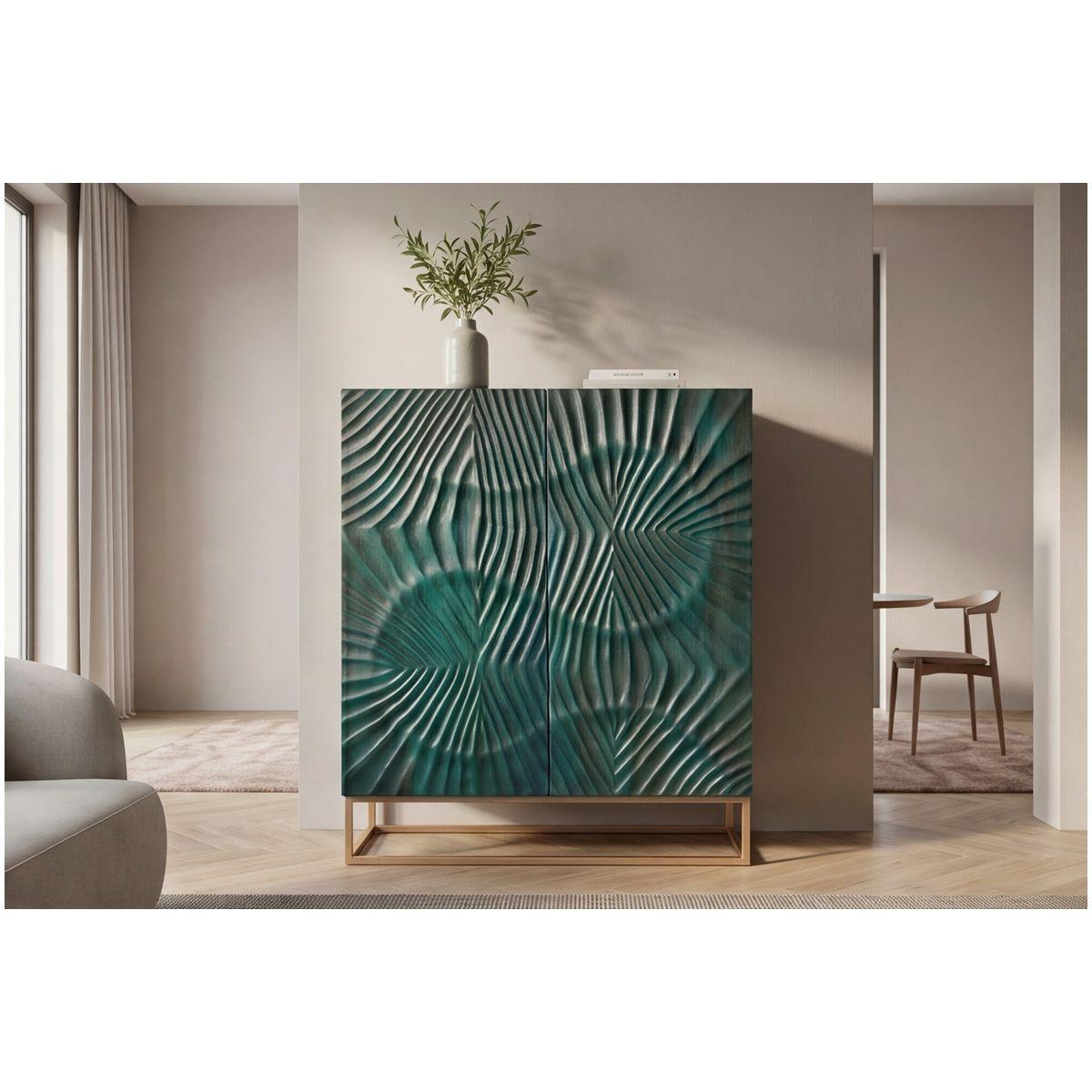 Highboard Vintage Baraya 120 Mangoholz grün