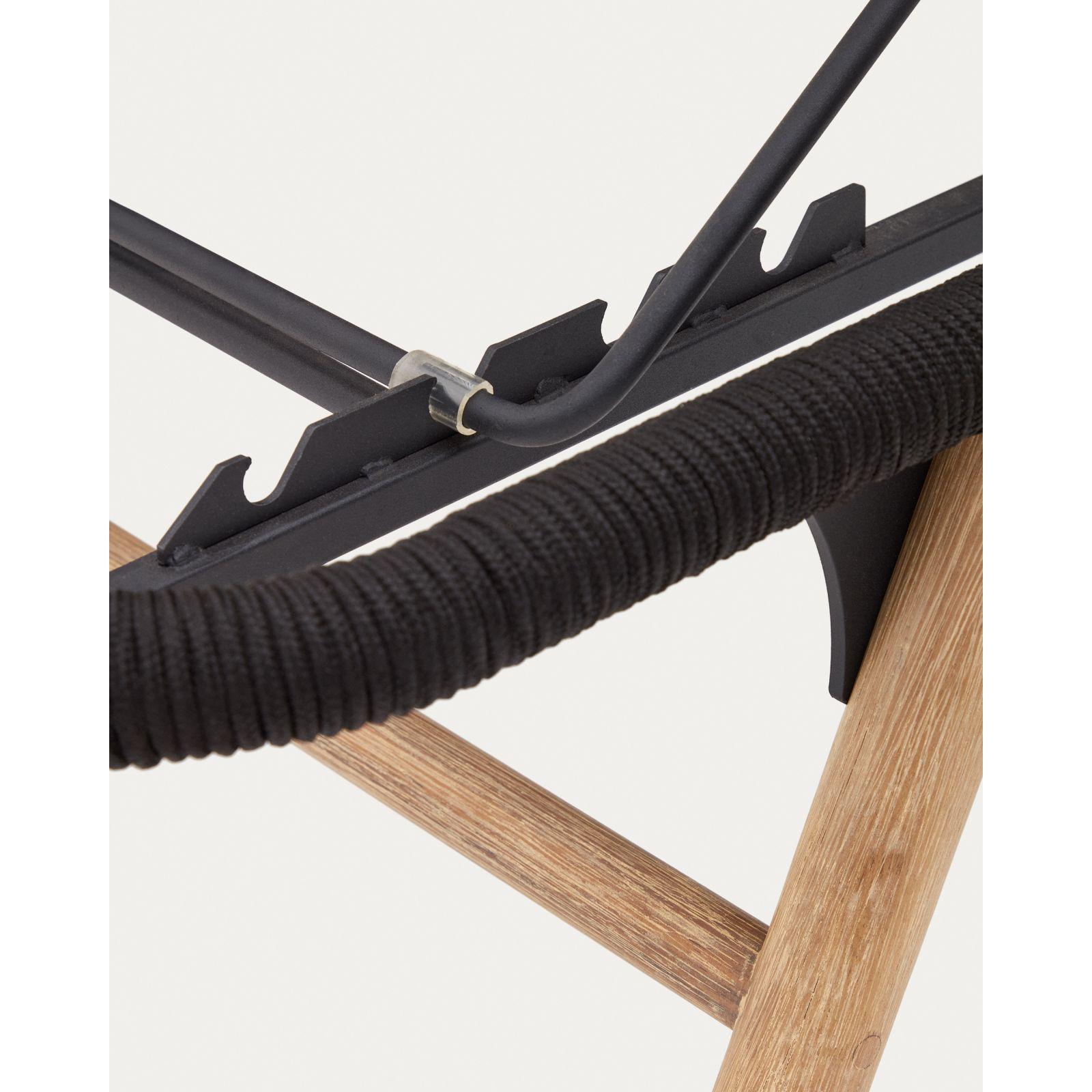 Sonnenliege Dandara Seil schwarz massives Akazienholz 100% FSC