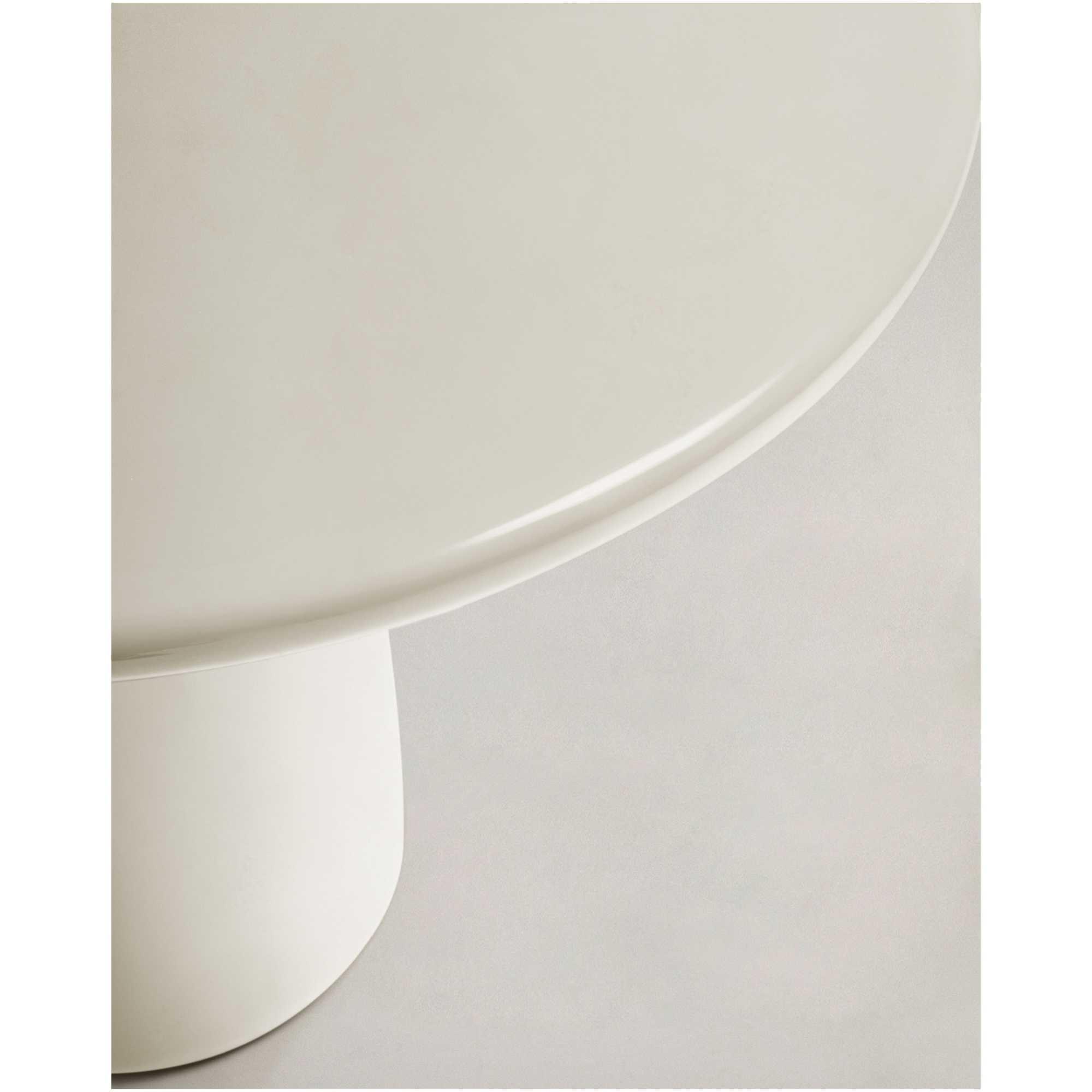 Couchtisch Albanella aus Zement mit glänzend weissem Finish 85x85