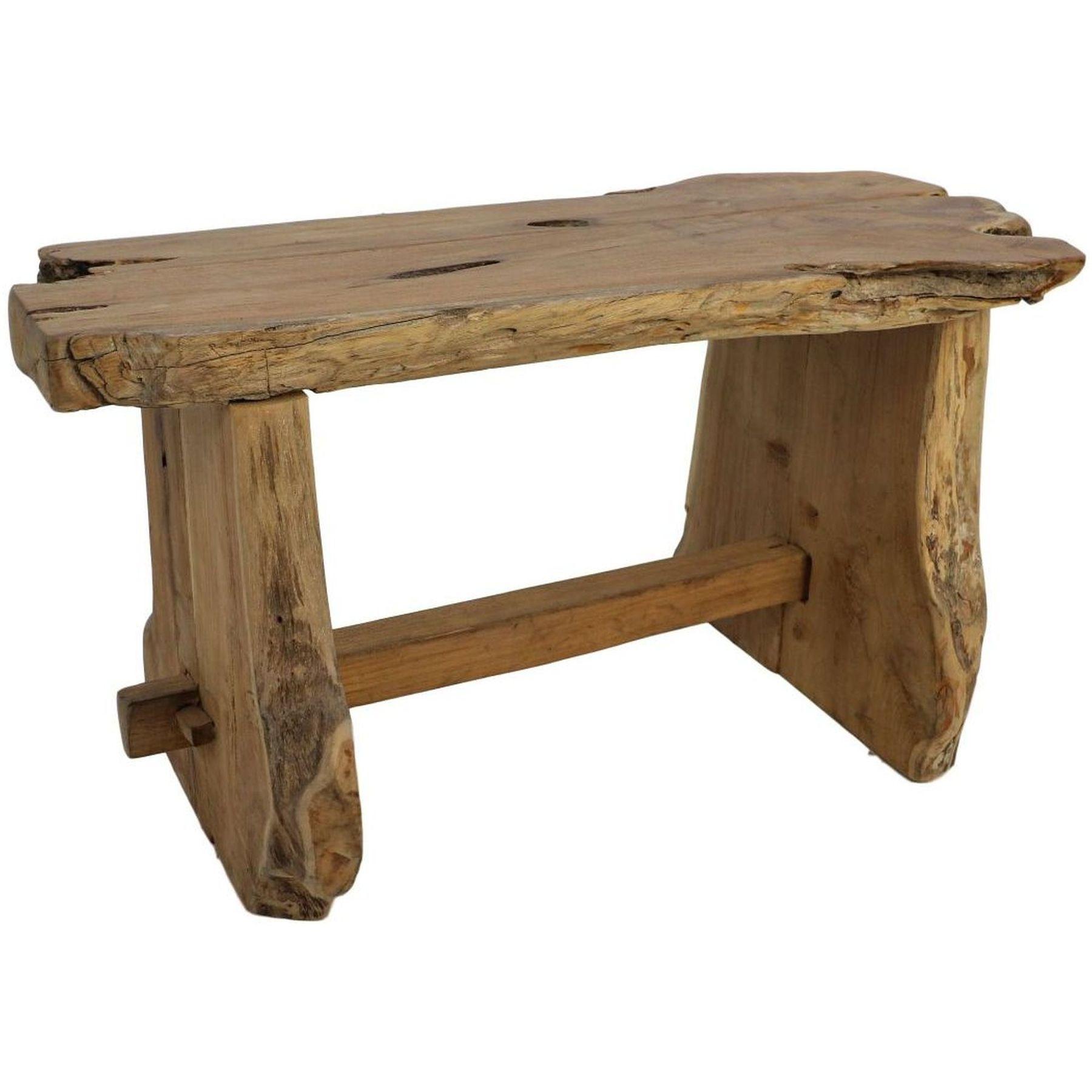 Holzbank Holzhocker Nature Wurzel 80cm Teak Unikat