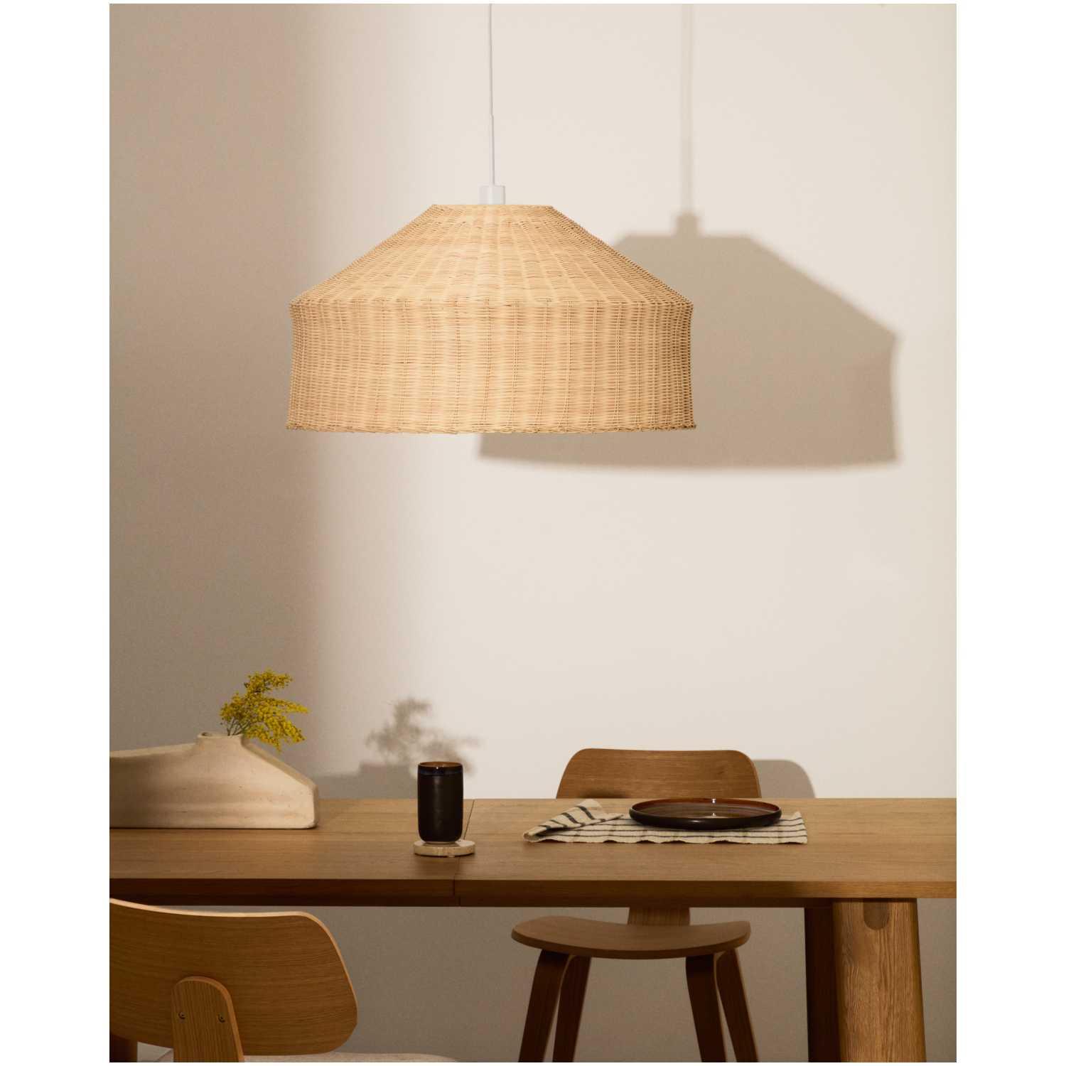 Lampenschirm Ennia aus Rattan mit hellem Finish 65x65