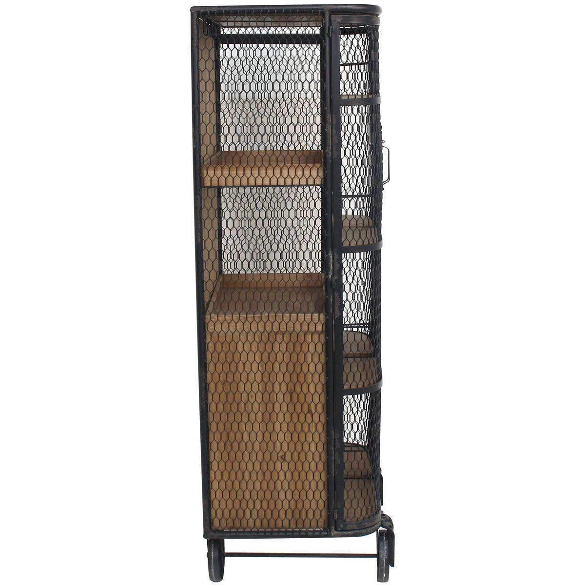Barschrank Industrial Loft Pinienholz Metall 66x148