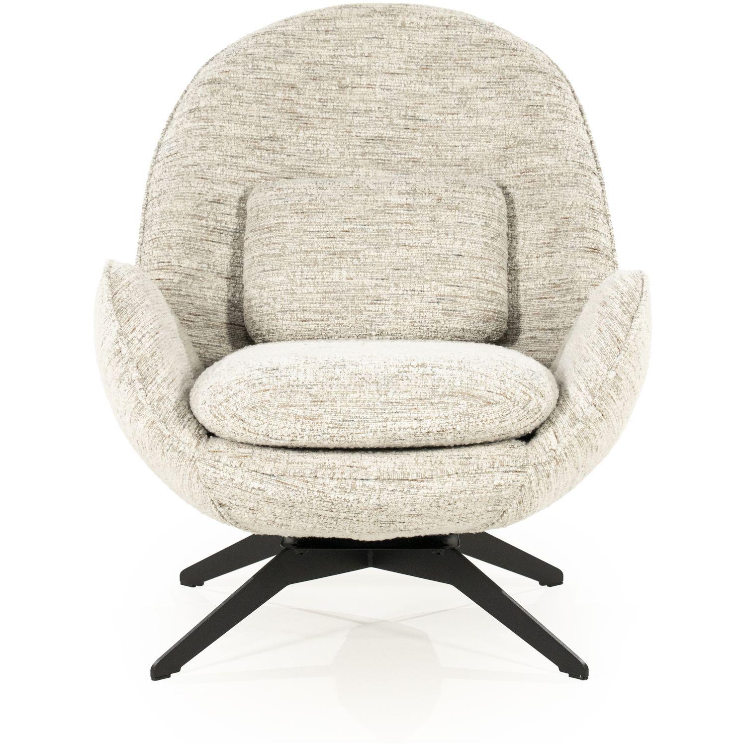 Relaxsessel drehbar mit Hocker Zora Stoff beige