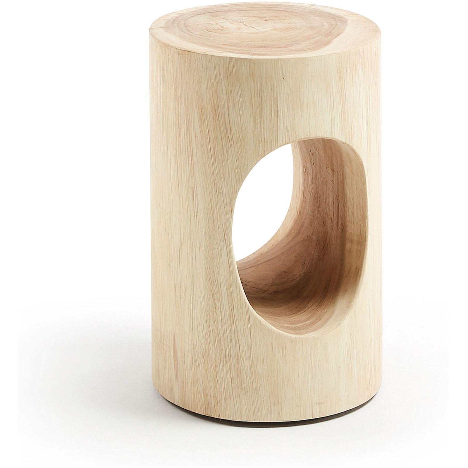 Beistelltisch Holzhocker rund Block Mungurholz Natur 30x30 UNIKAT