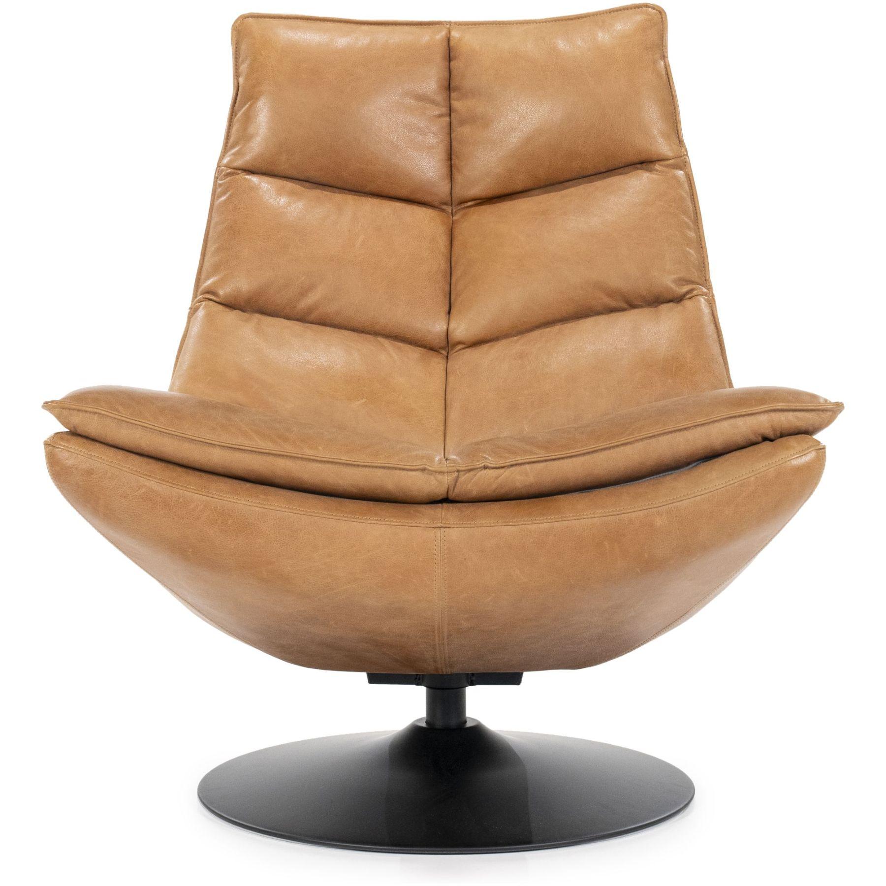 Drehsessel Relax Boxer Echtleder cognac
