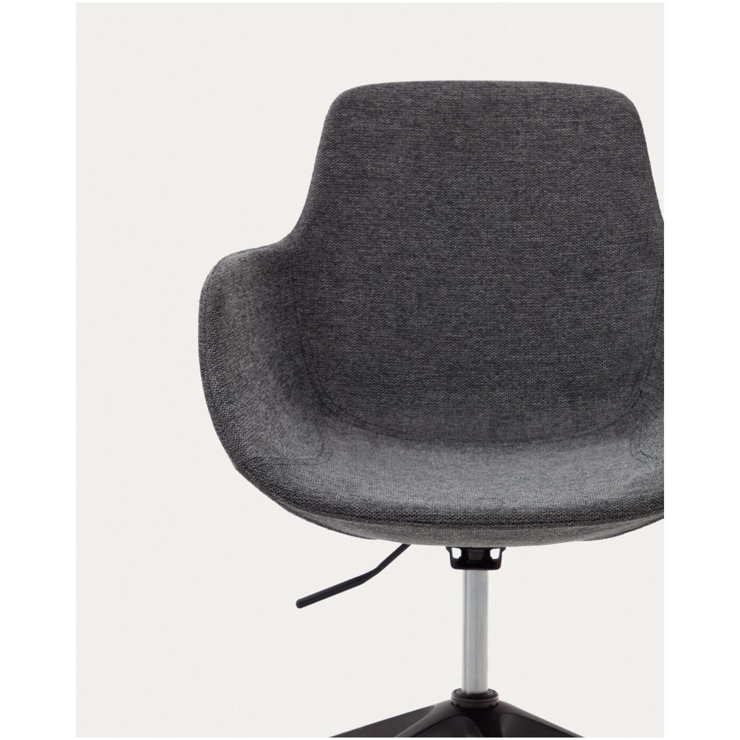 Bürodrehstuhl Tissiana Stoff mattschwarz Aluminium schwarz matt