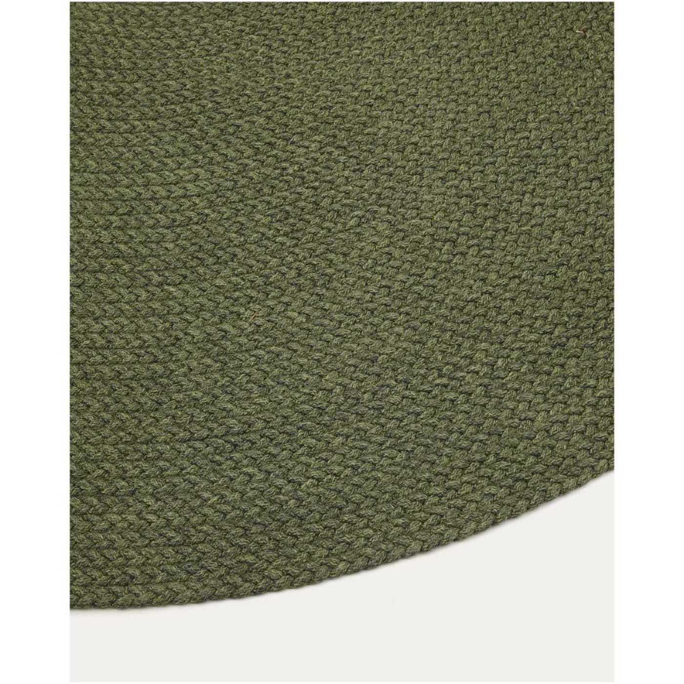 Gartenteppich rund Despas aus synthetischen Fasern grün 150x150