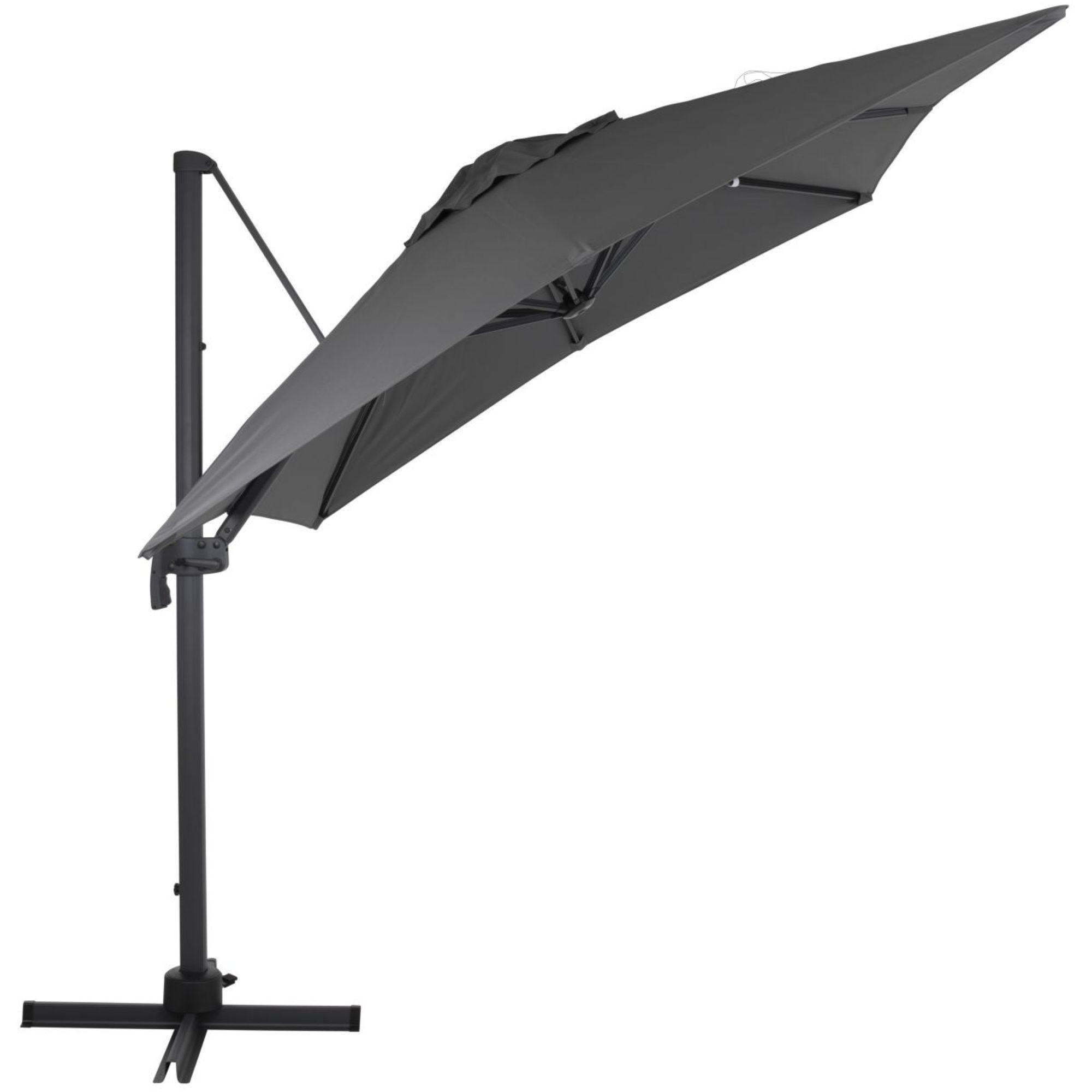 Freiarm Sonnenschirm Lizza 360 Grad drehbar anthrazit schwarz 300x300