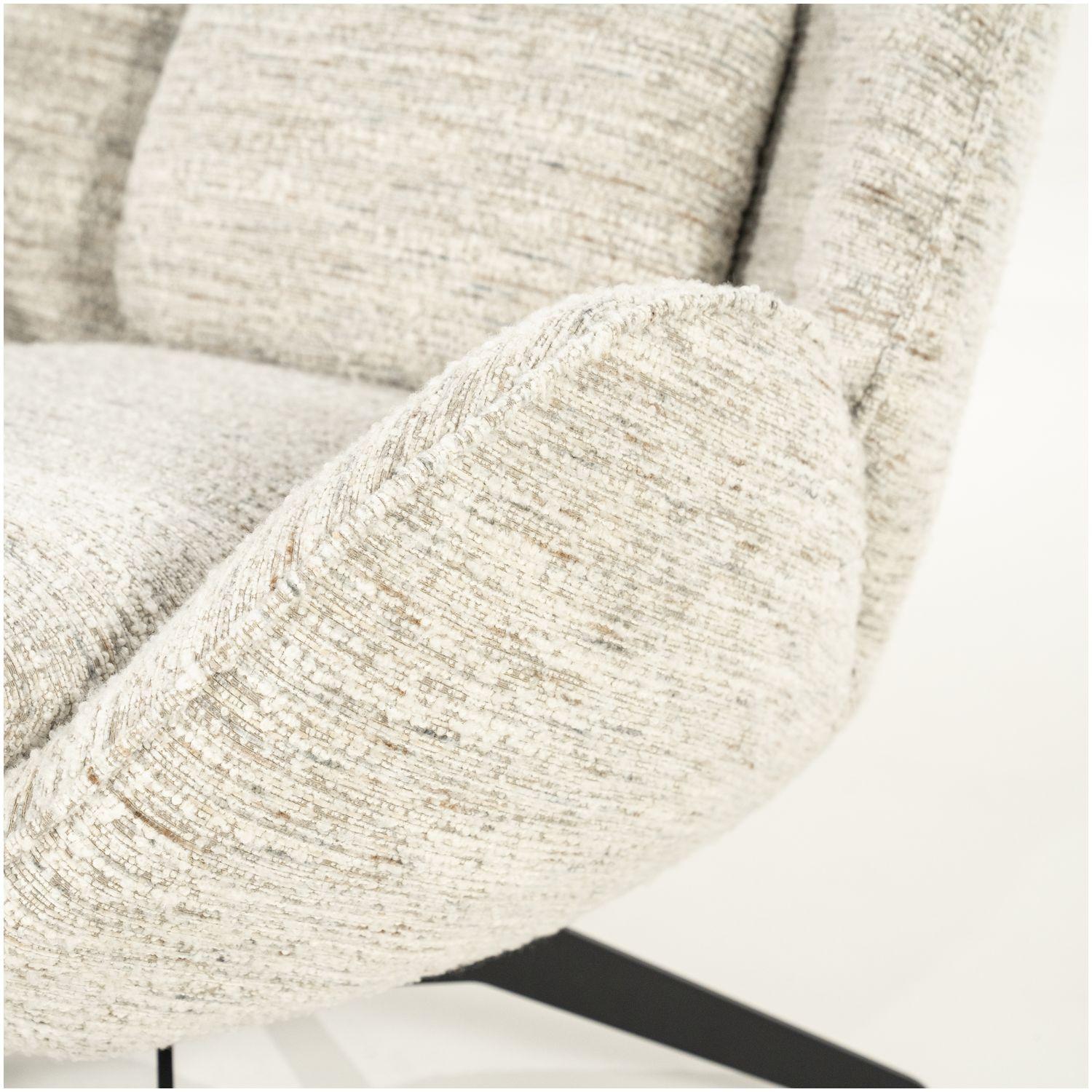 Relaxsessel drehbar mit Hocker Zora Stoff beige