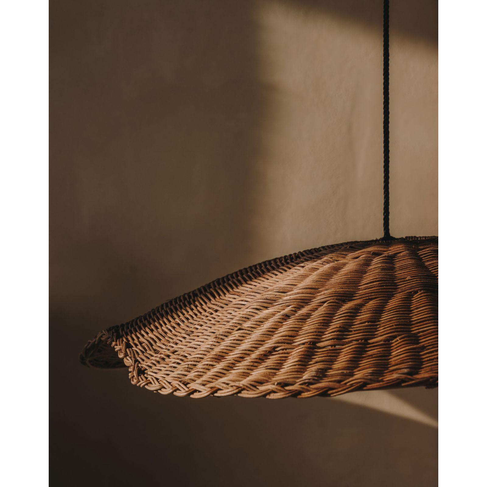 Bisbal Lampenschirm für Pendelleuchte aus Rattan mit natürlichem Finish Ø 80 cm