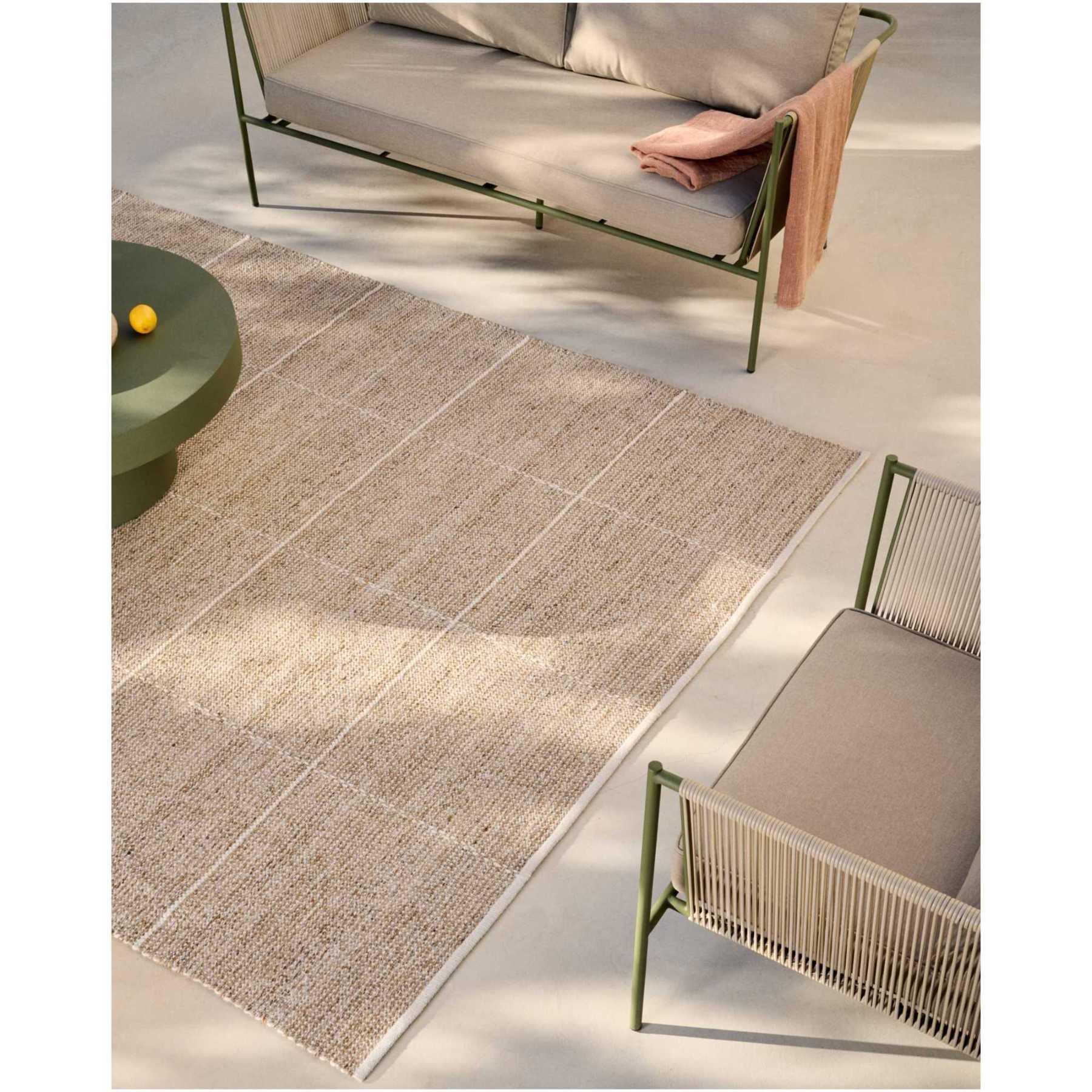 Gartensofa 2-Sitzer-Outdoor Zivia Seil ecru verzinkter Stahl grün 177.5