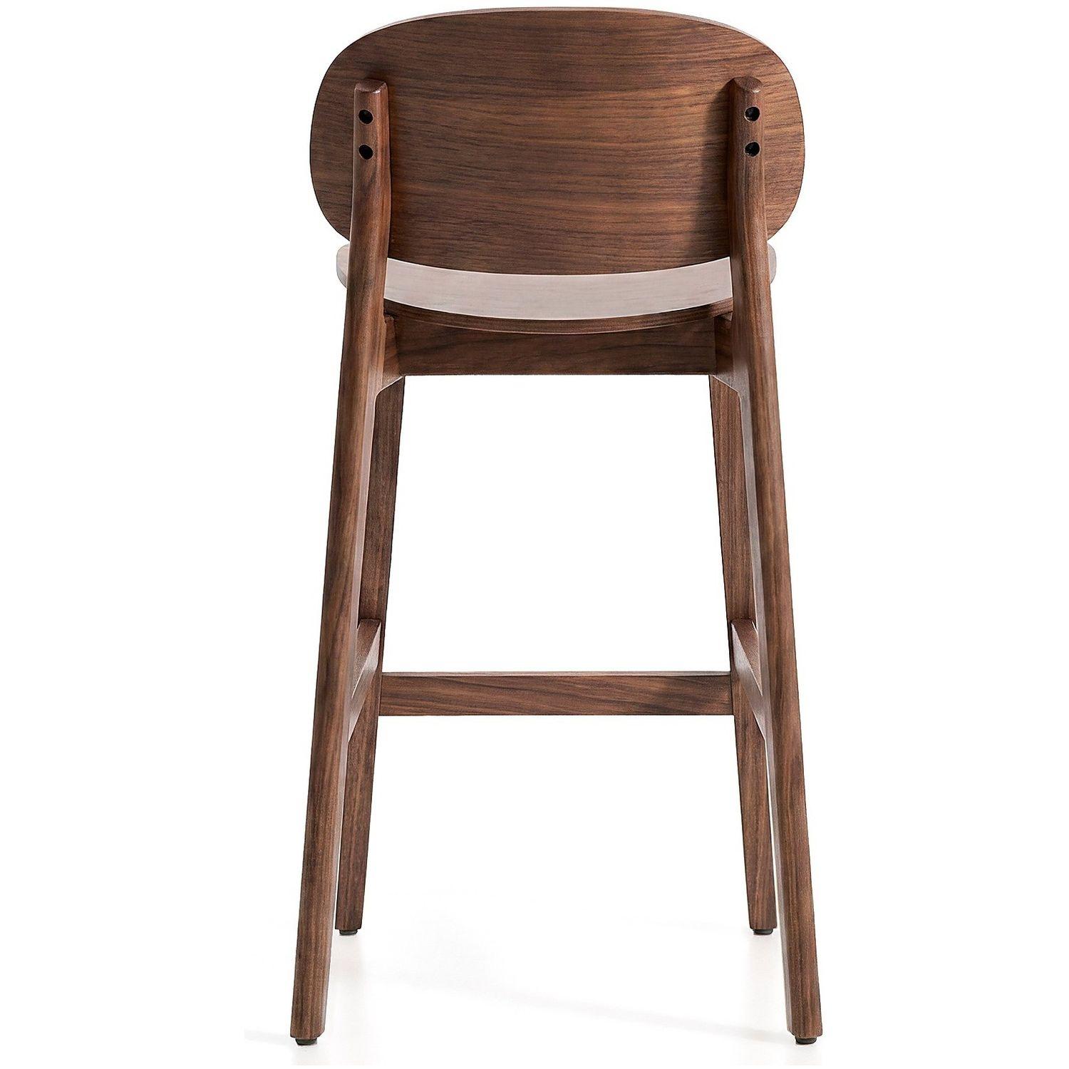 Barhocker Ludara aus Eichenfurnier mit Nussbaumfinish 65 cm