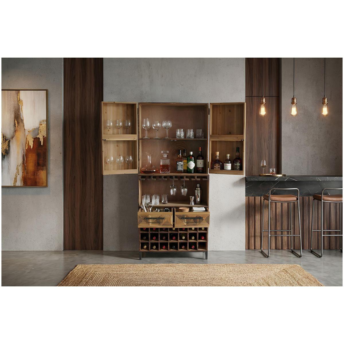 Barschrank Bologna Kiefernholz natur 71x160