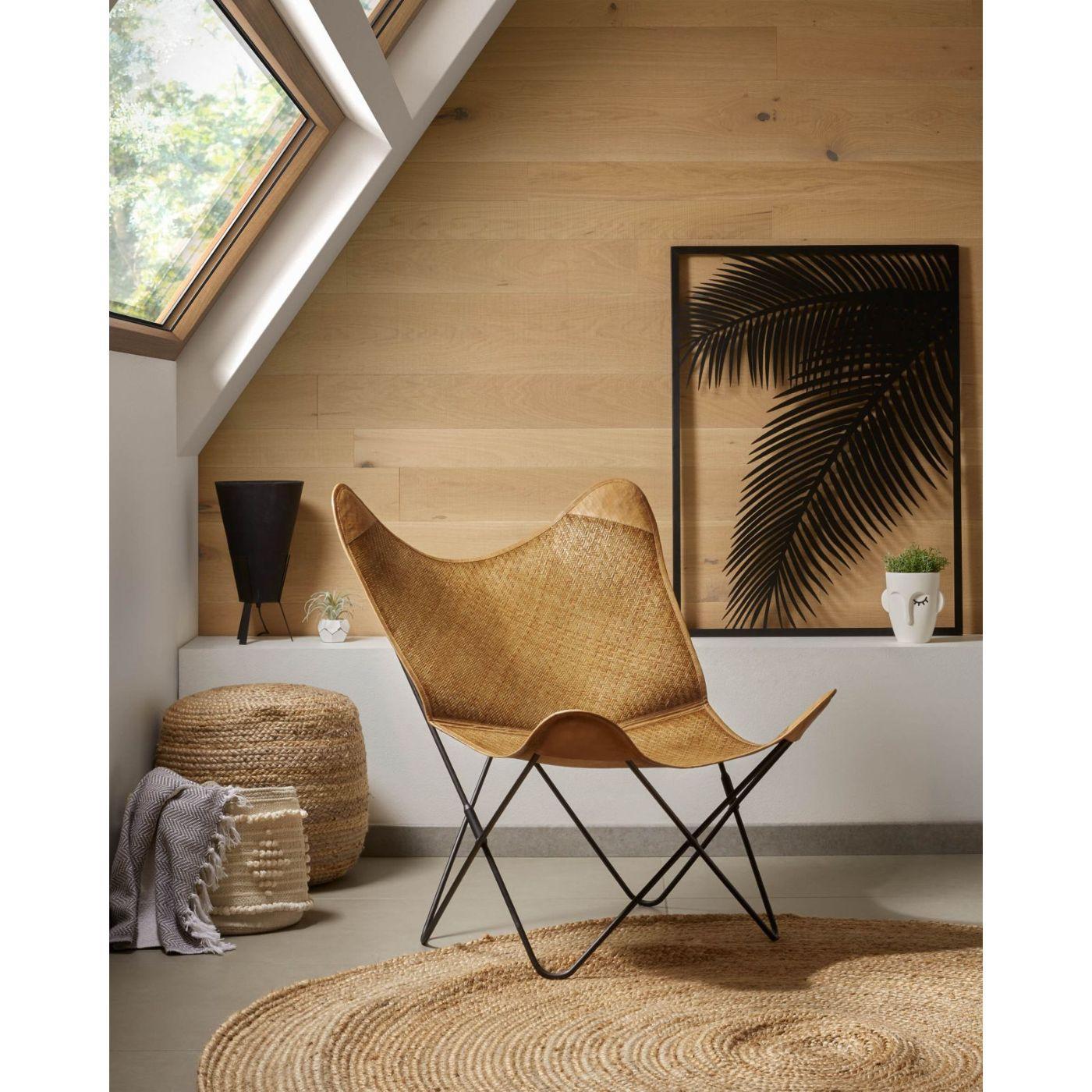 Pouf Hocker Doc rund natur 50x50