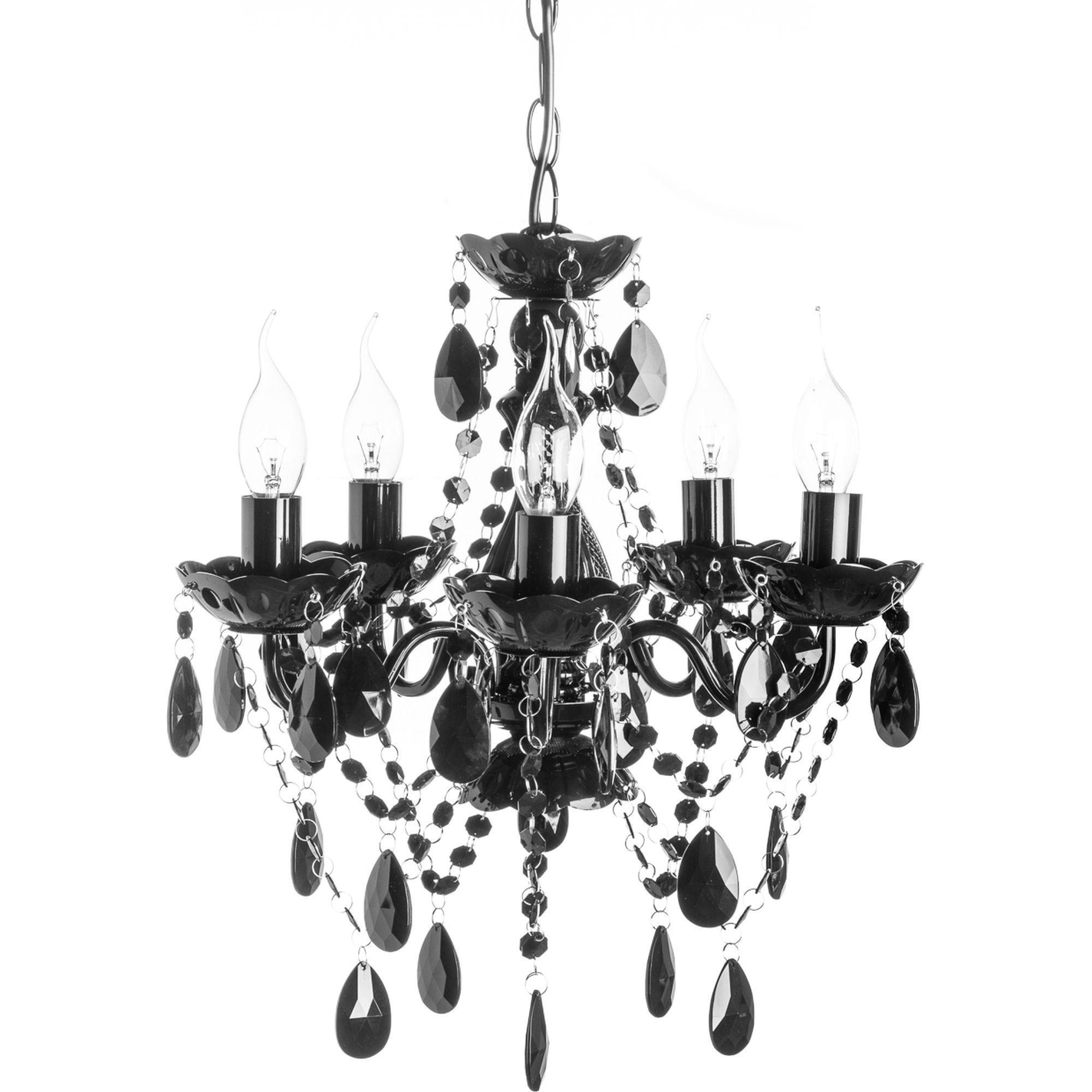 Kronleuchter Crystals S 5-armig schwarz