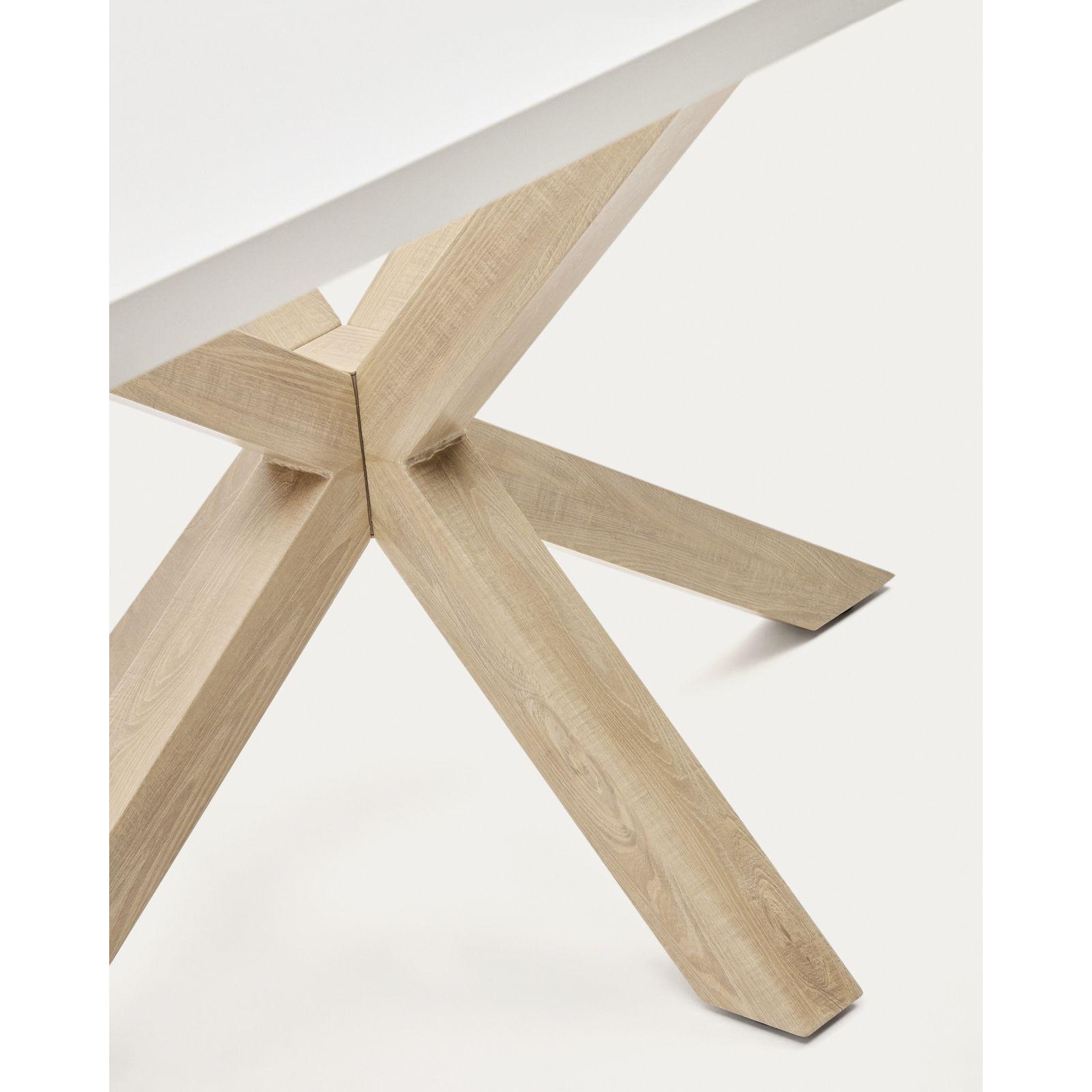 Argo Tisch 160 x 100 cm mit weißem Melamin und Stahlbeinen mit Holzeffekt