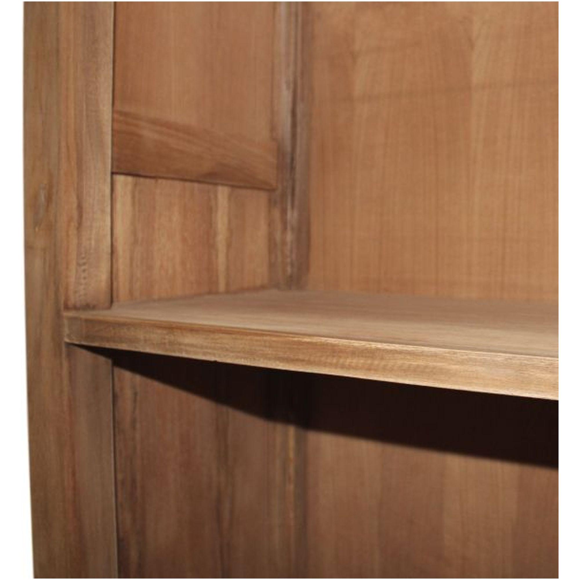 Bücherregal massives Teakholz natur mit Leiter 136x235