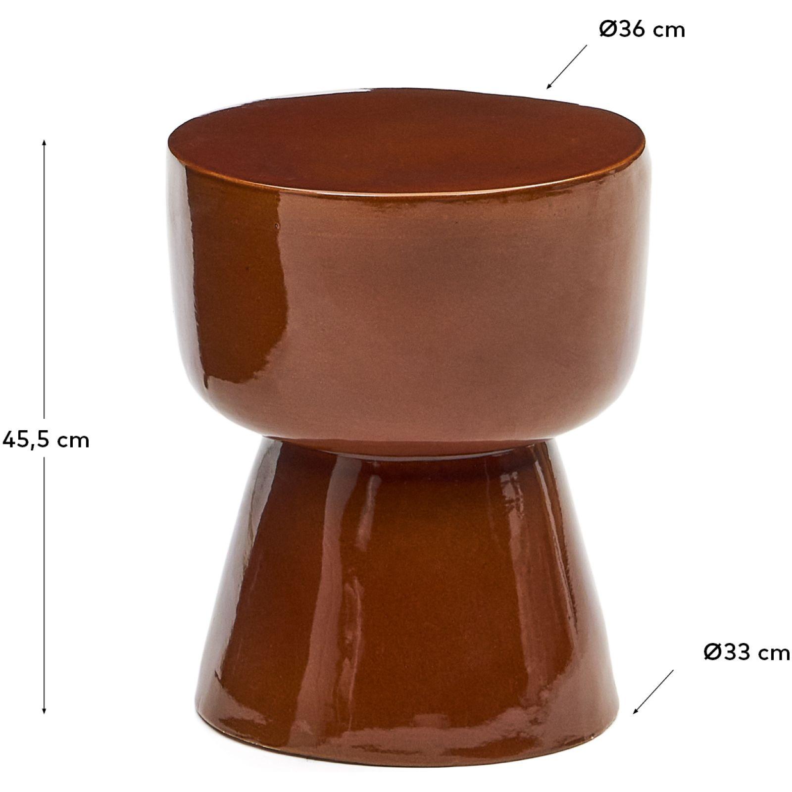 Beistelltisch Mesquida Outdoor Keramik Terrakotta Glasurfinish 35x35