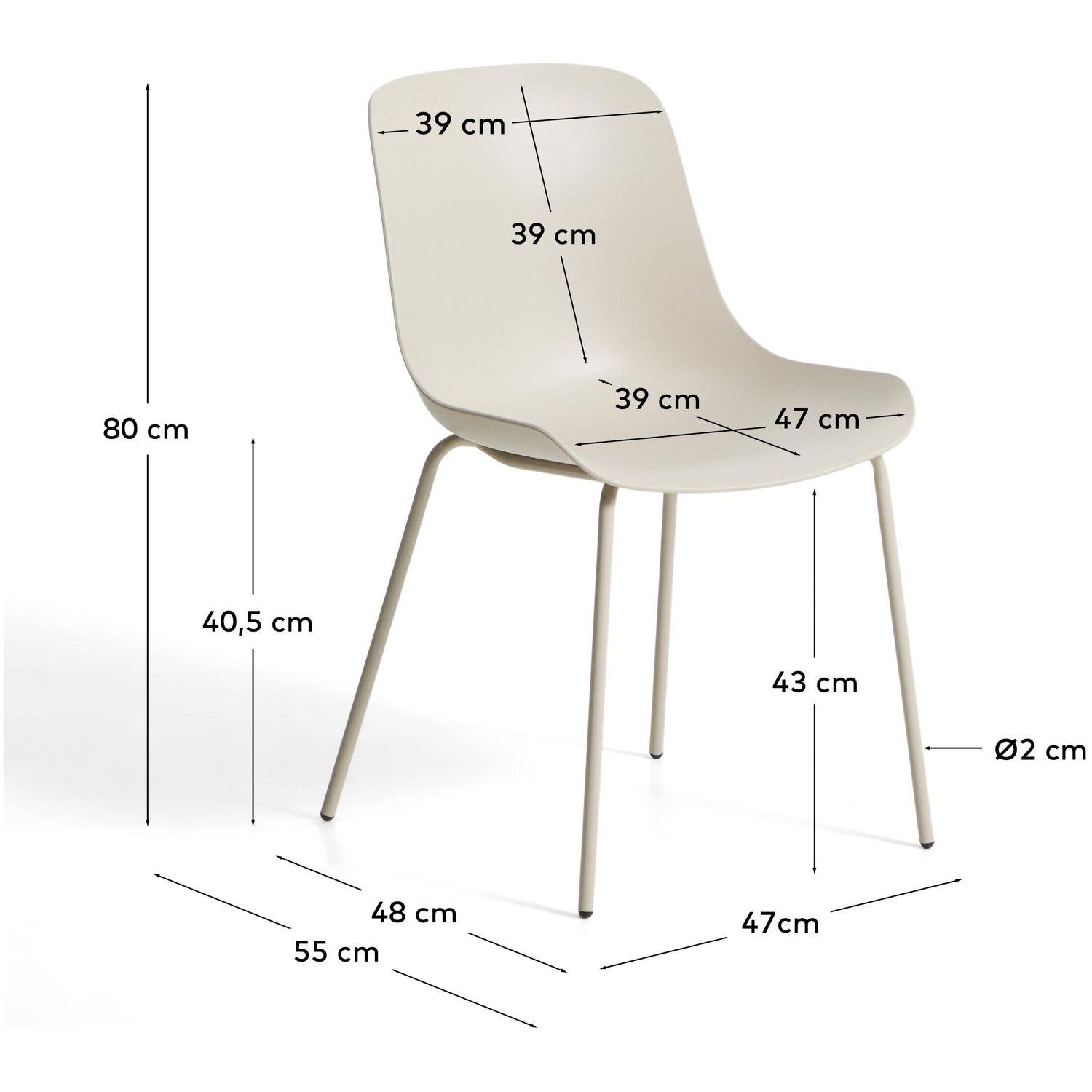 Esszimmerstuhl Altea Kunststoff Stahl beige