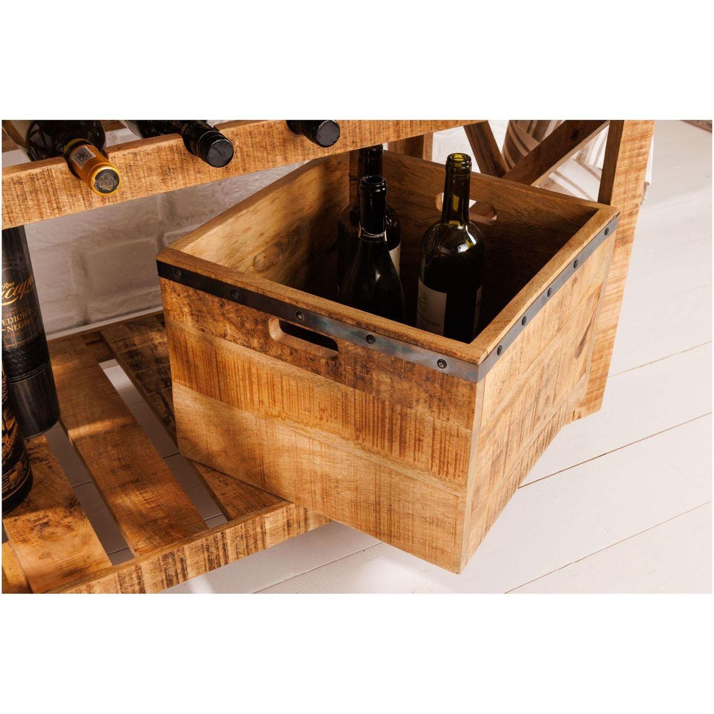 Servierwagen Vintage Loft Mangoholz natur Metall