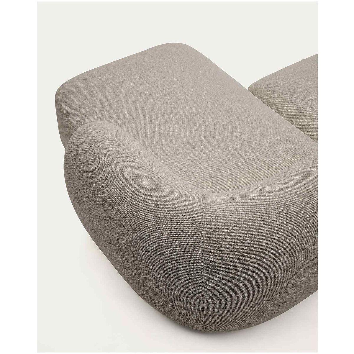 2-Sitzer-Modularsofa Martina mit Chenille und Chaiselongue rechts in Steinton 230 cm