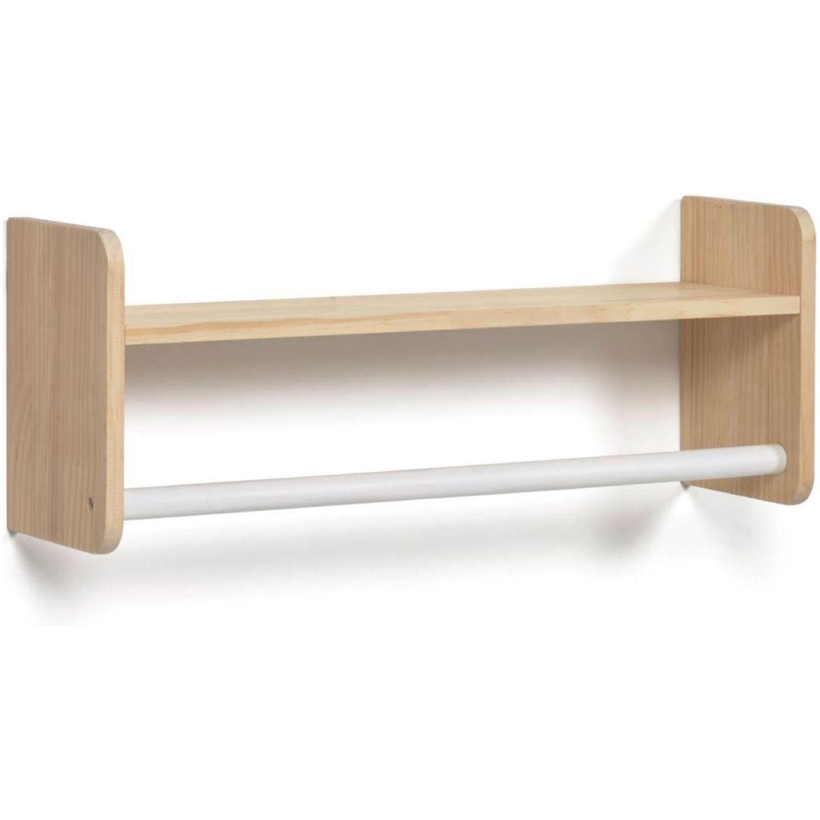 Garderobenregal Florentina aus massiver Kiefer natur MDF weiss 52.5cm FSC