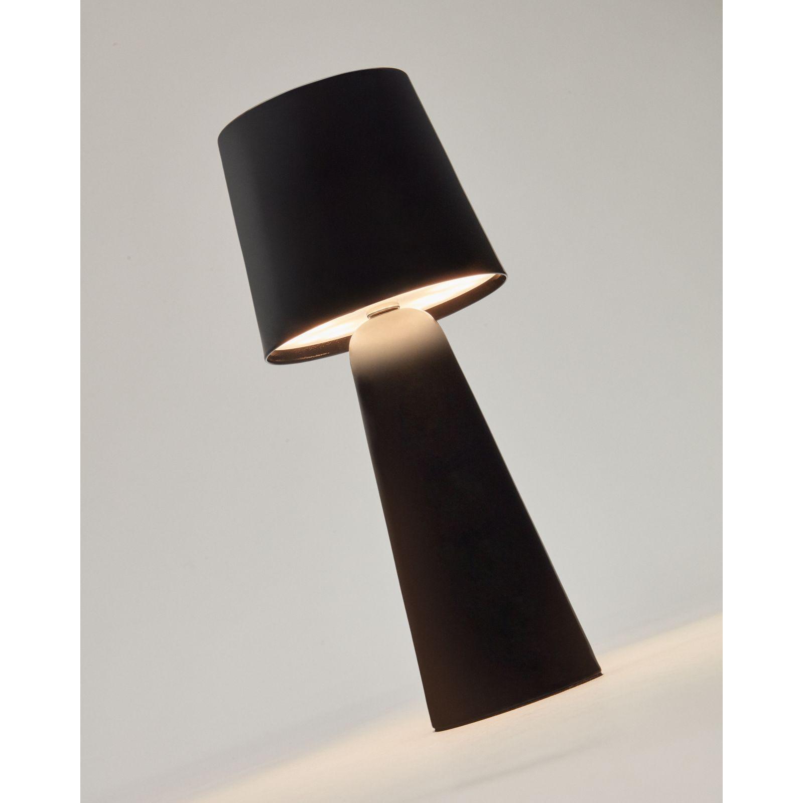 Arenys Outdoor Tischlampe klein aus Metall mit schwarzem Lackfinish LED