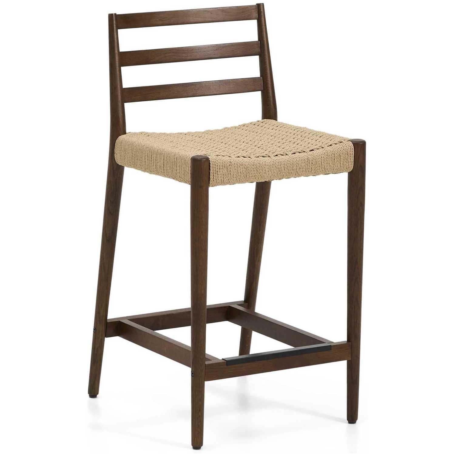 Barhocker Analy Eichenholz massiv Nussbaum-Finish Sitzhöhe 65 100% FSC