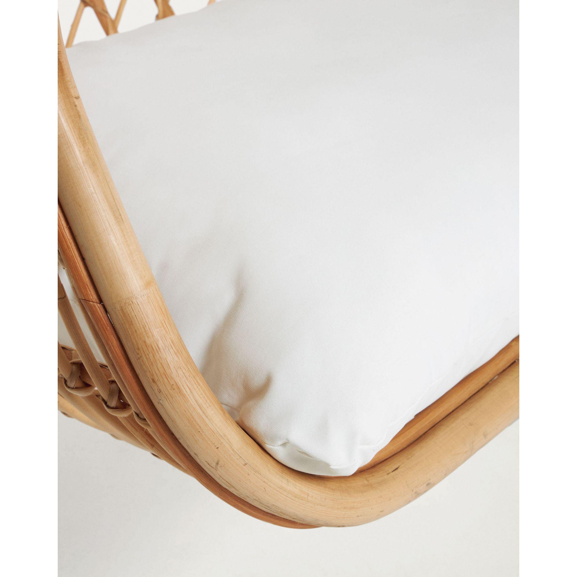Hängesessel Natur Rattan Bali Fuss dunkelgrau