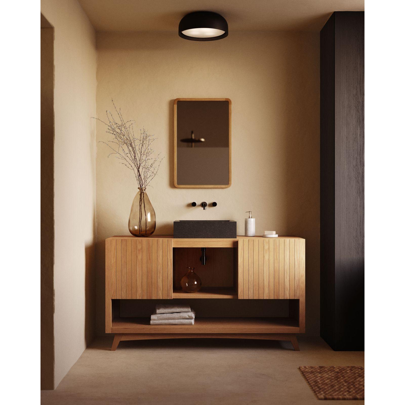 Badezimmermöbel Unterschrank Kuveni Teakholz massiv Natur 140x50