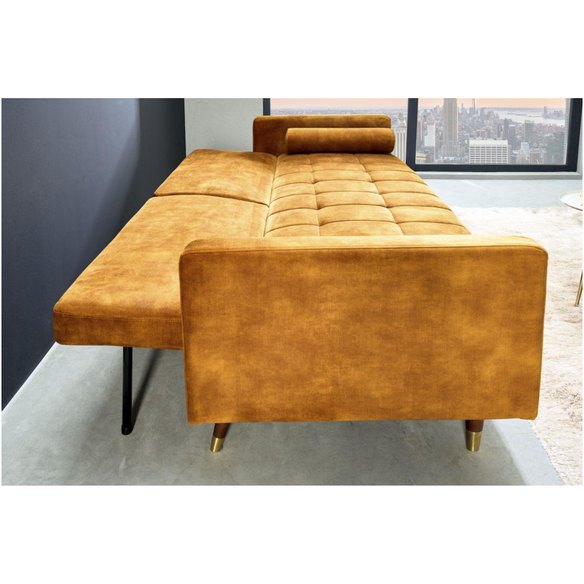 Bettsofa Cona Velours senfgelb 195