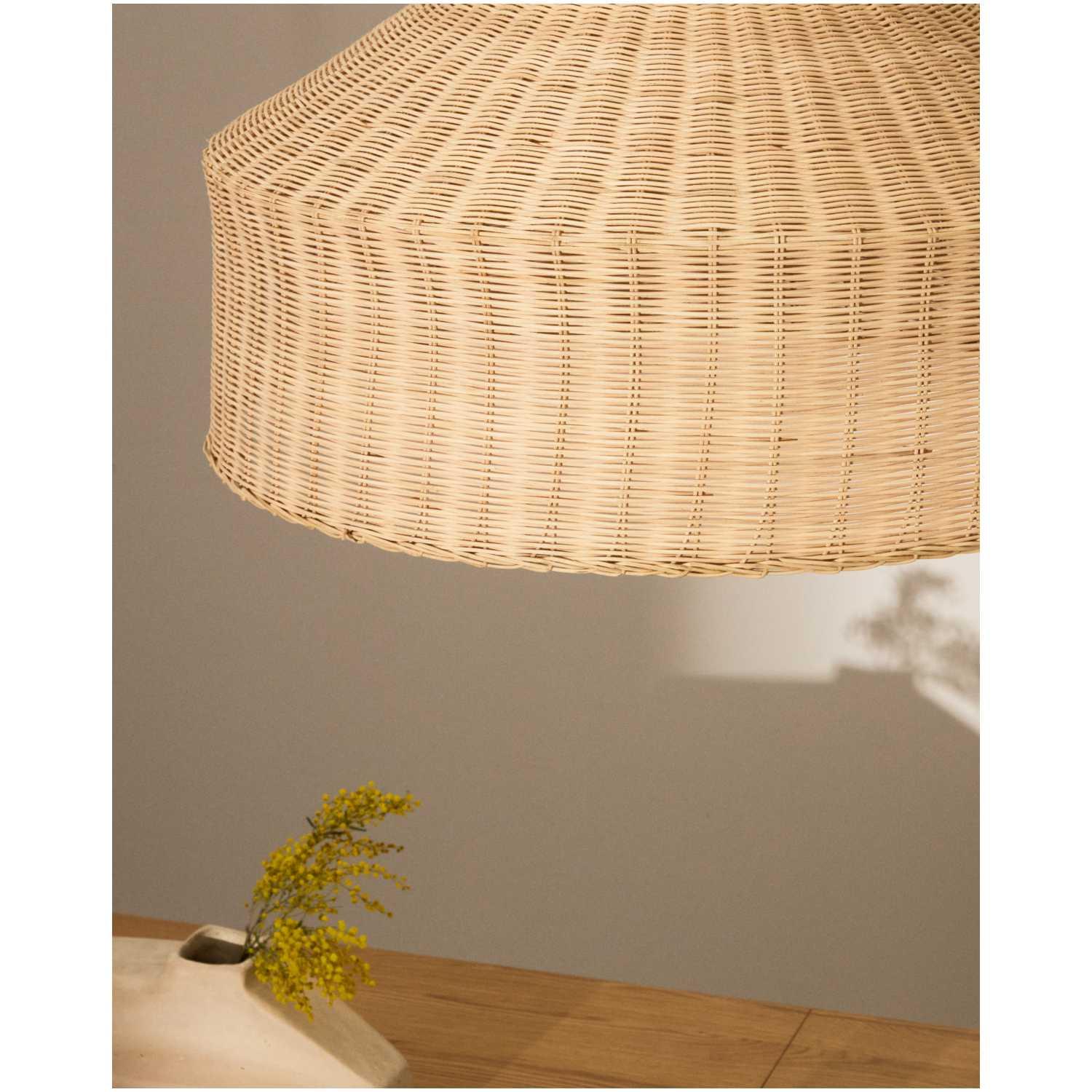 Lampenschirm Ennia aus Rattan mit hellem Finish 65x65