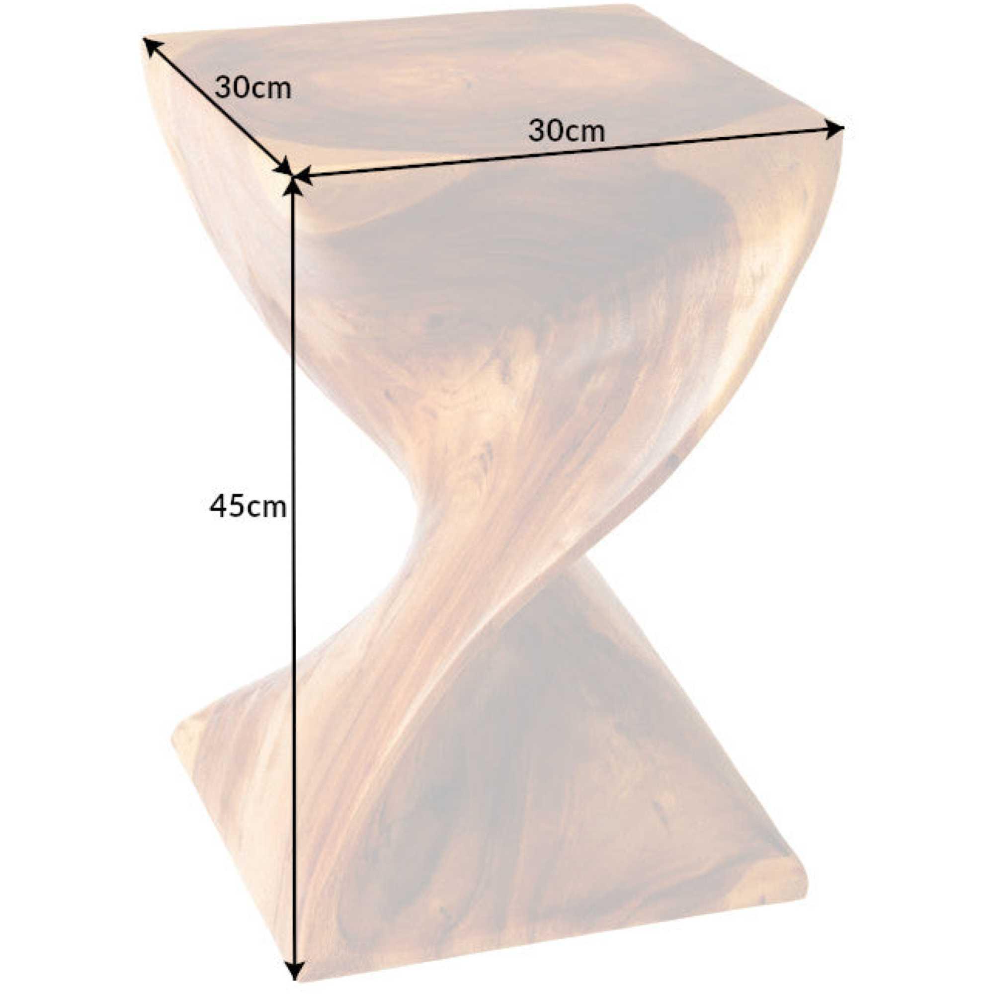 Beistelltisch Holzhocker Twisted Close Suarholz Unikat