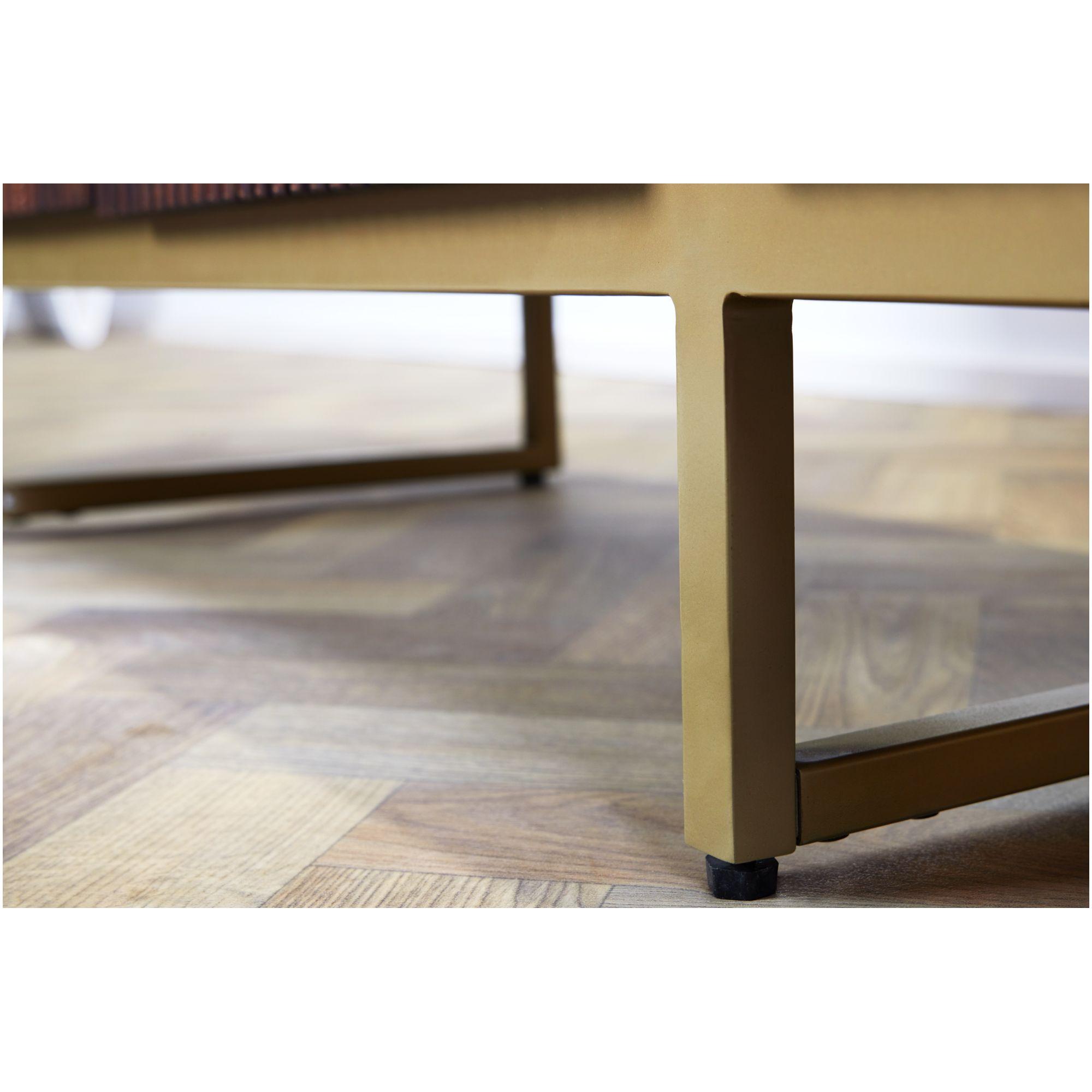 TV Board Lowboard abgerundet Cazeno Gold Mangoholz braun 160